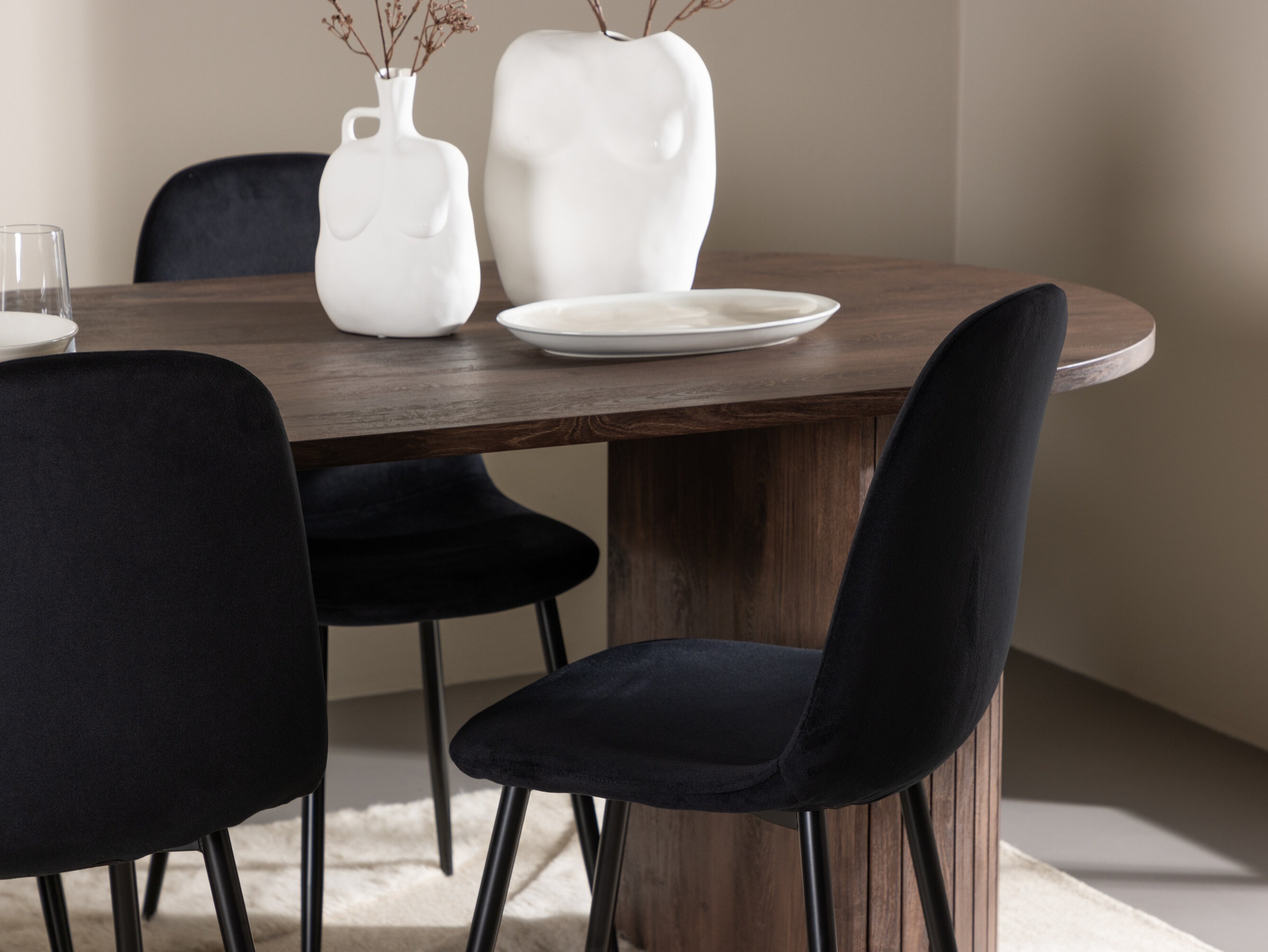 Conjunto de mesas y sillas para comedor Dallas 4995 (Negro)