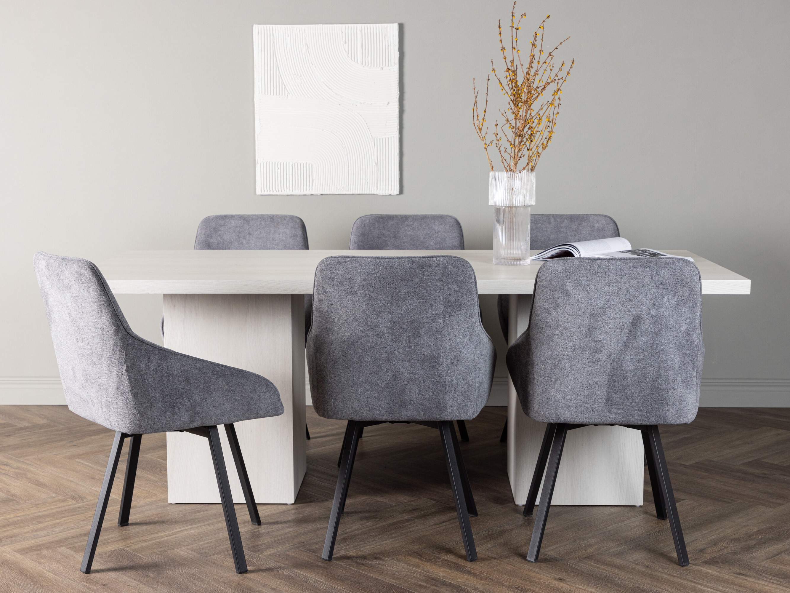 Conjunto de mesas y sillas para comedor Dallas 4996 (Gris)