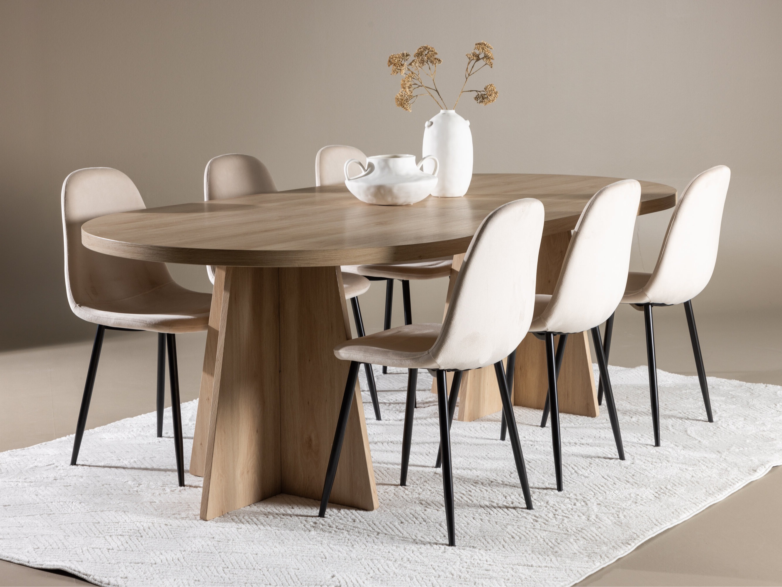 Conjunto de mesas y sillas para comedor Dallas 4998 (Beige)