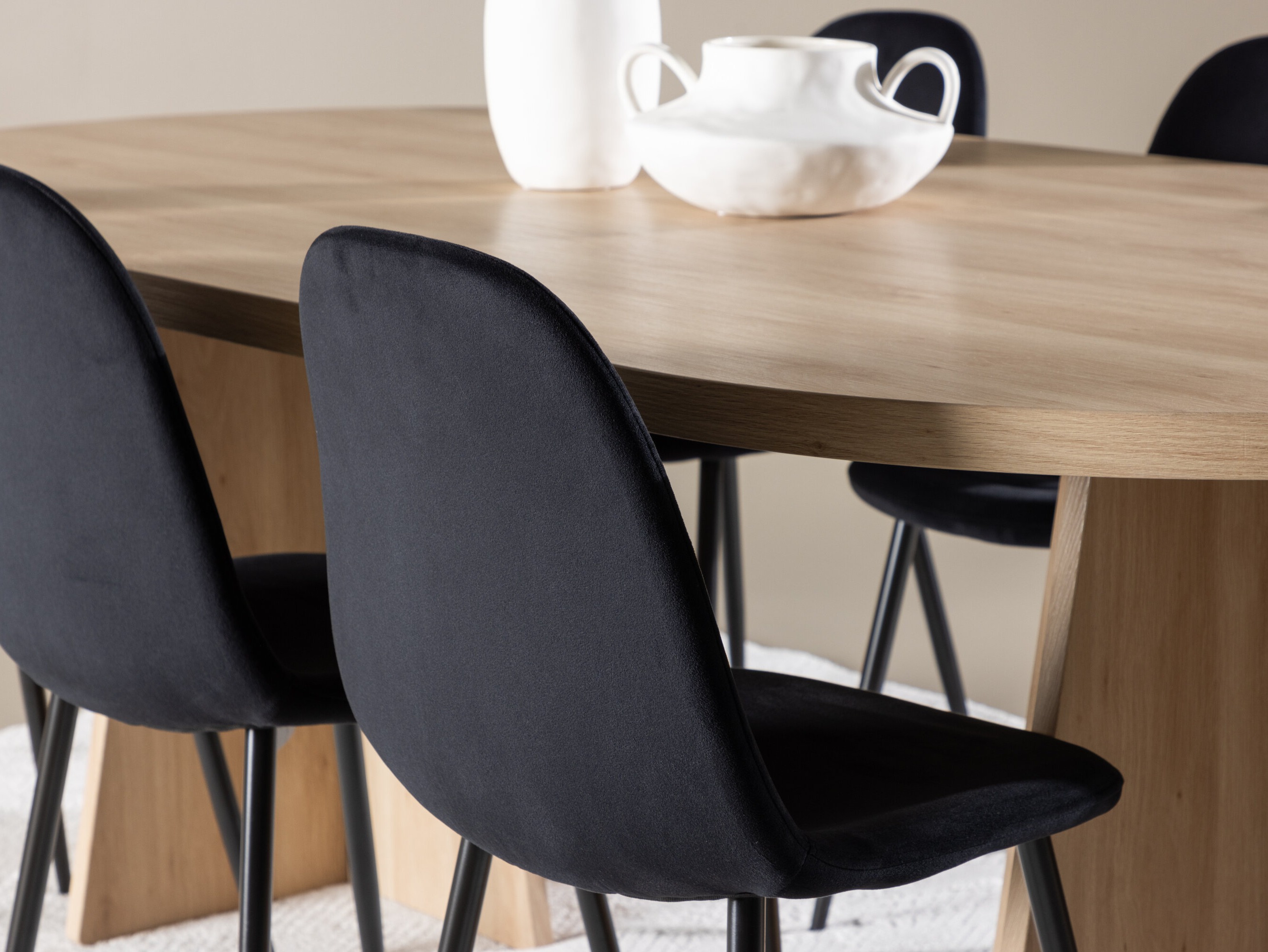 Conjunto de mesas y sillas para comedor Dallas 4998 (Negro)