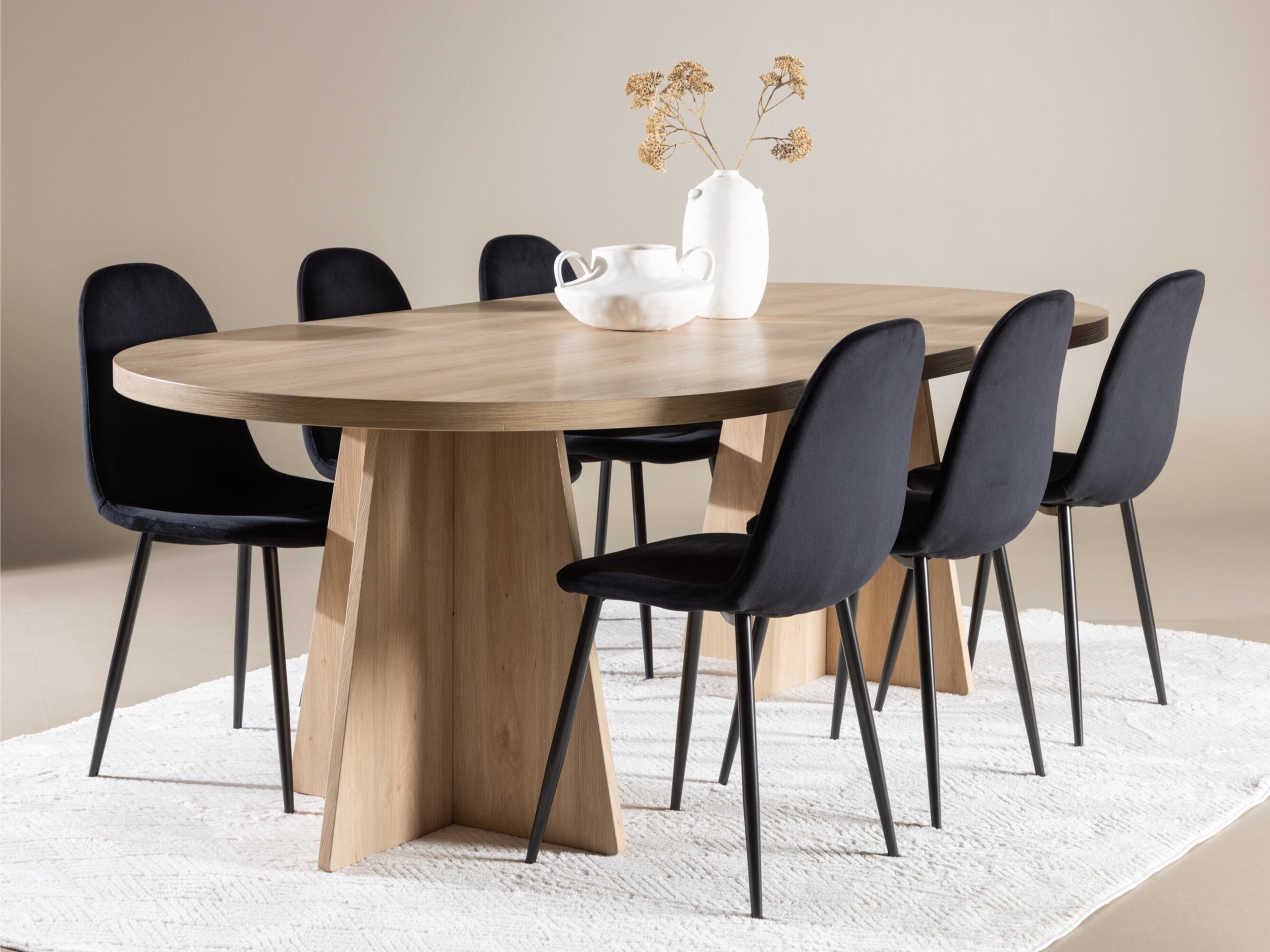 Conjunto de mesas y sillas para comedor Dallas 4998 (Negro)