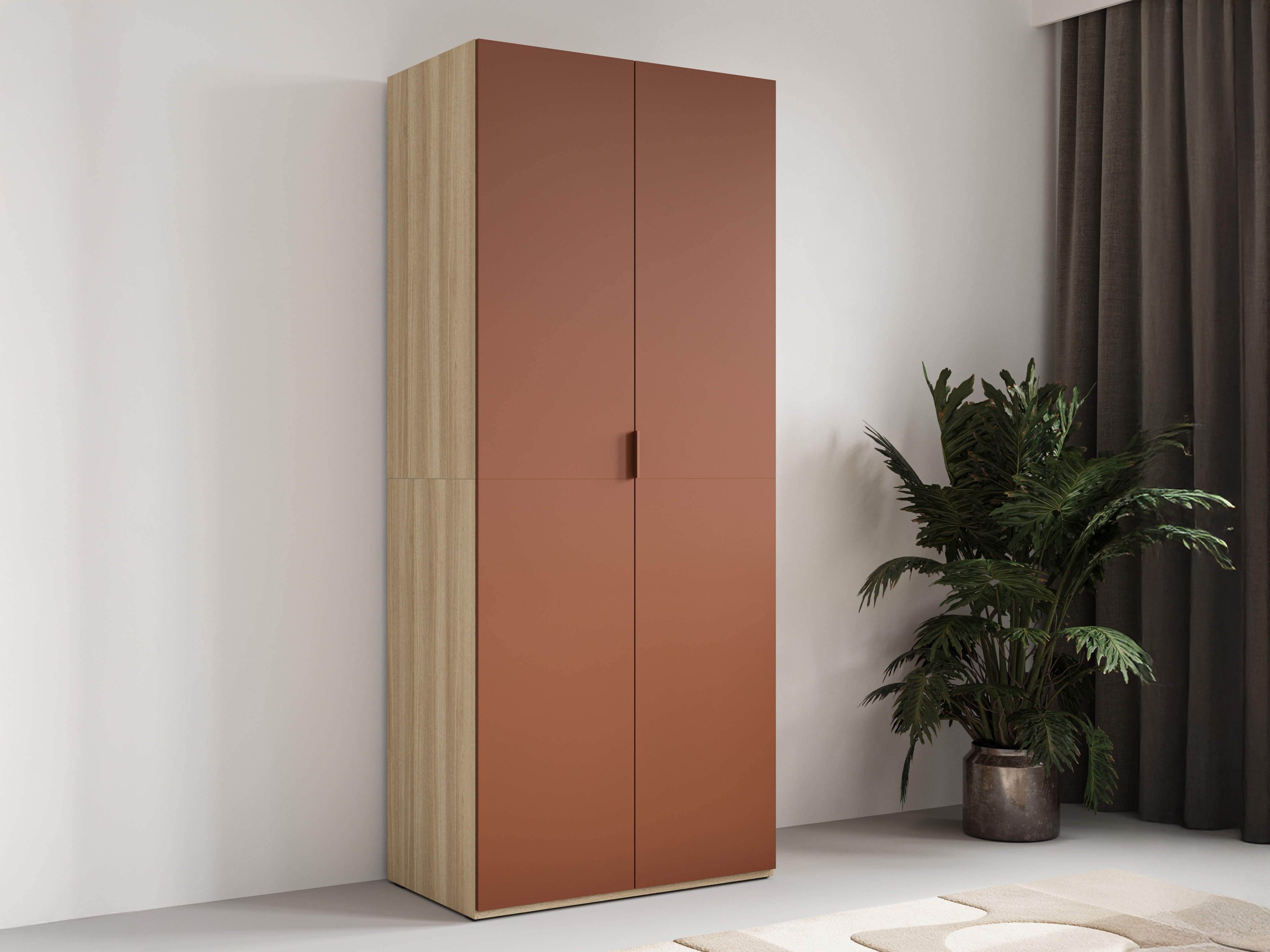 Armario Austin 387 (Naranja + Roble)