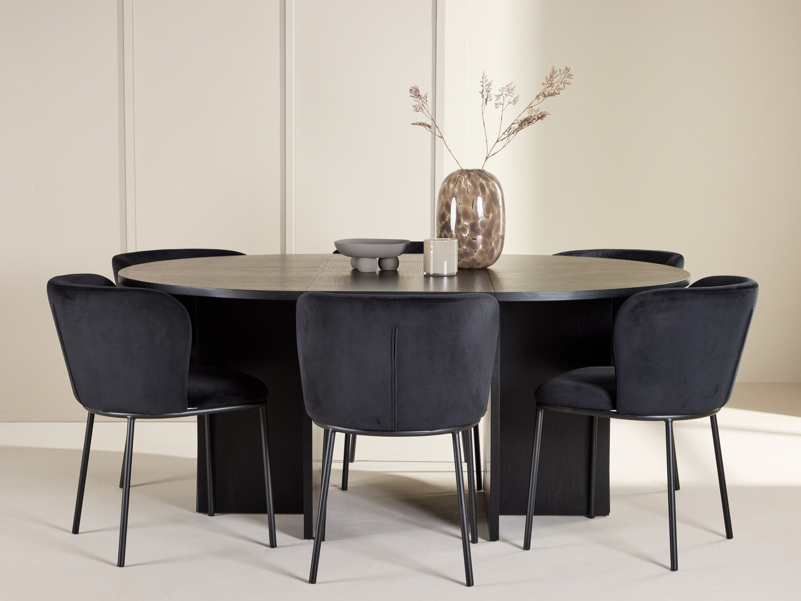 Conjunto de mesas y sillas para comedor Dallas 5013 (Negro)