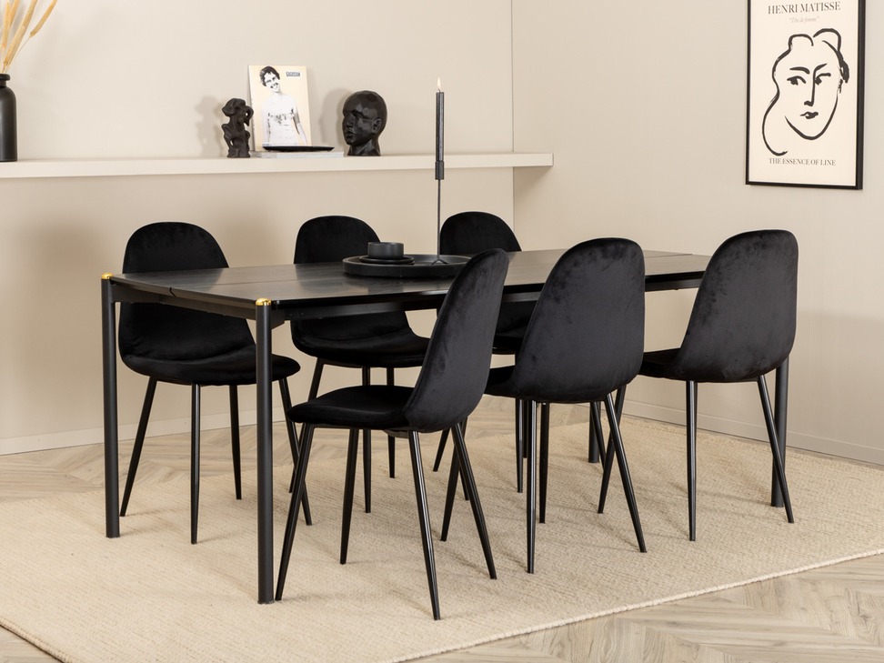 Conjunto de mesas y sillas para comedor Dallas 5016 (Negro)