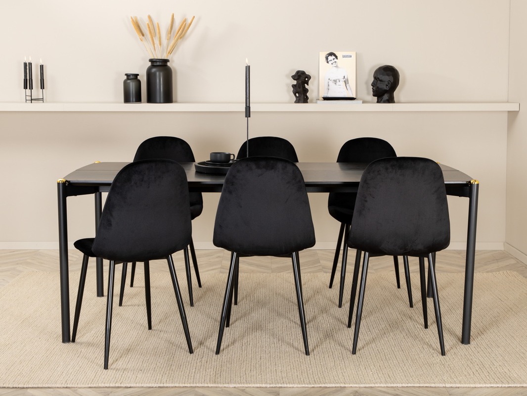 Conjunto de mesas y sillas para comedor Dallas 5016 (Negro)