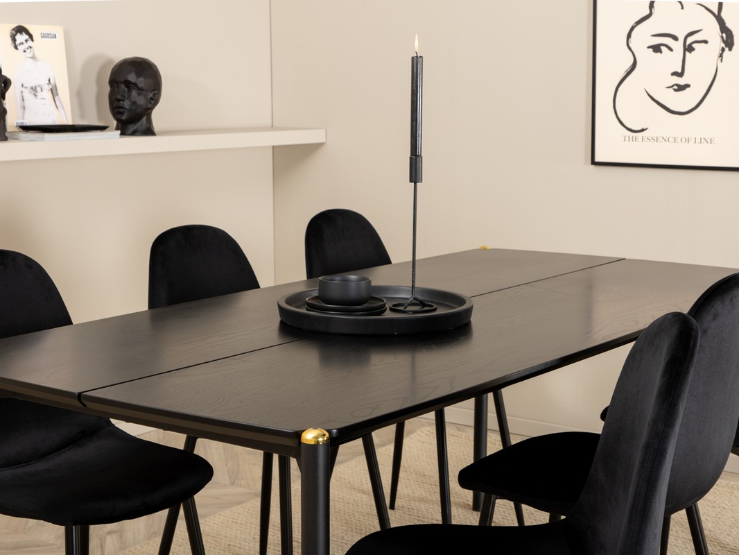 Conjunto de mesas y sillas para comedor Dallas 5016 (Negro)