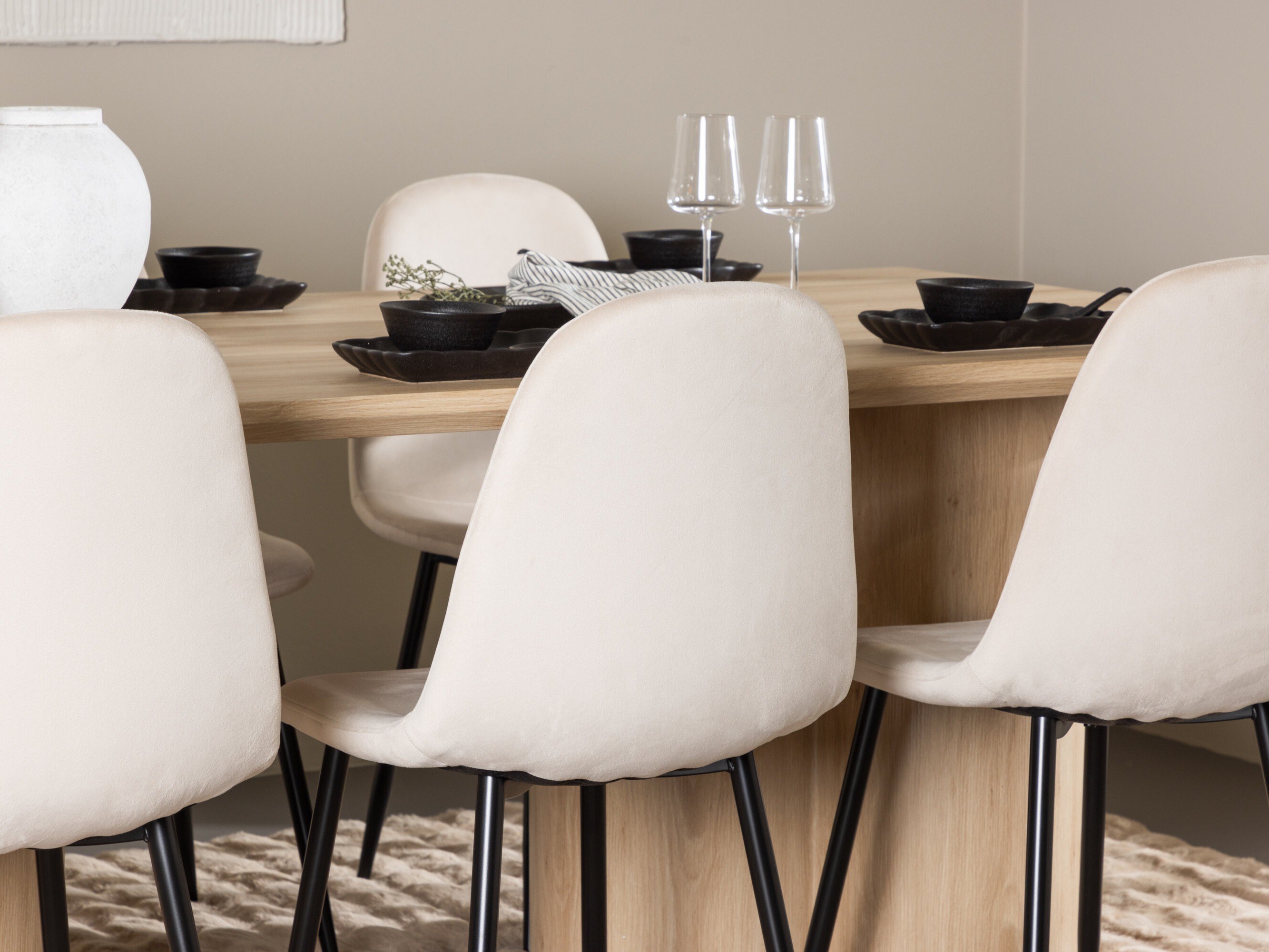 Conjunto de mesas y sillas para comedor Dallas 5018 (Beige)