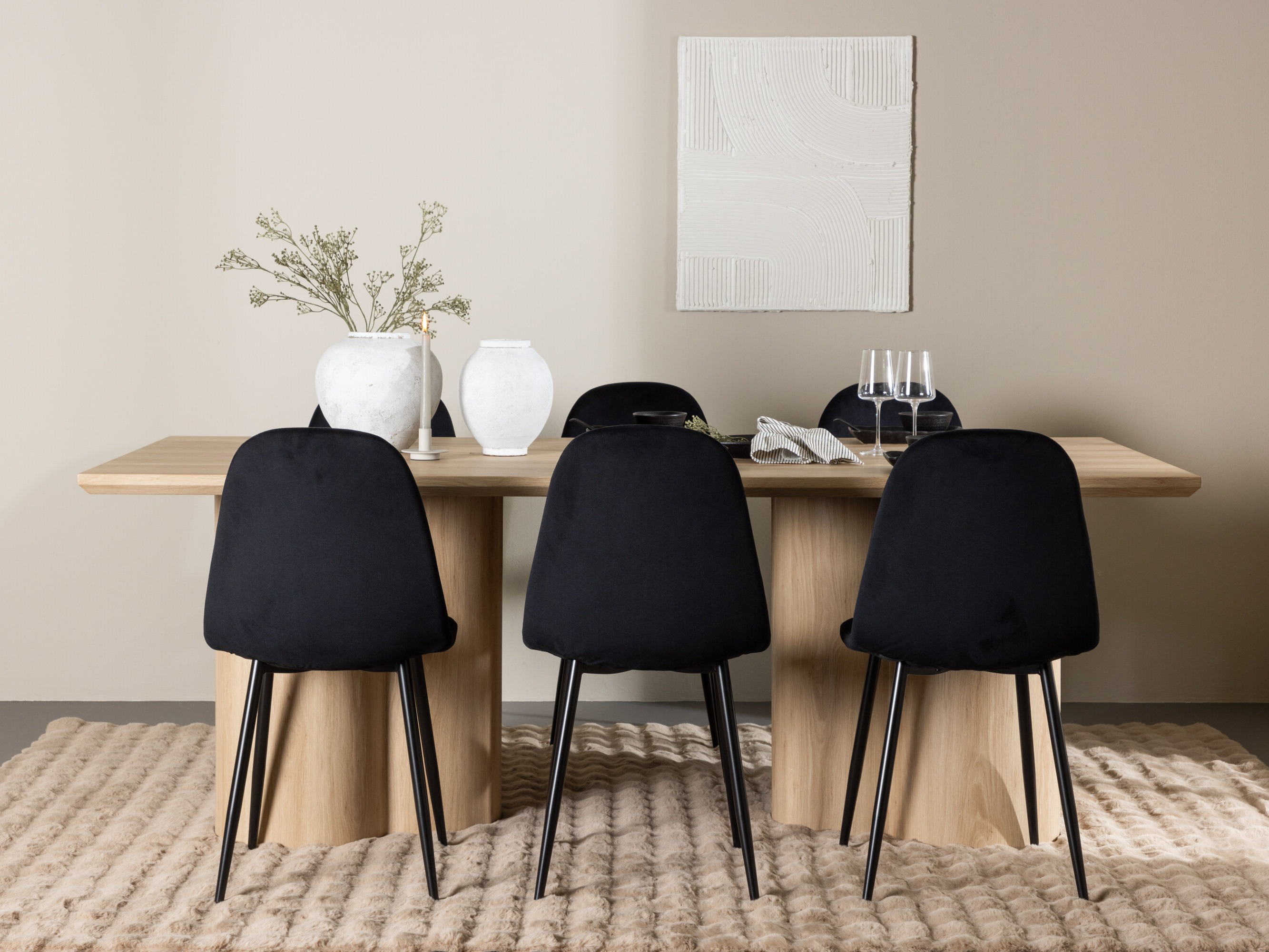 Conjunto de mesas y sillas para comedor Dallas 5018 (Negro)