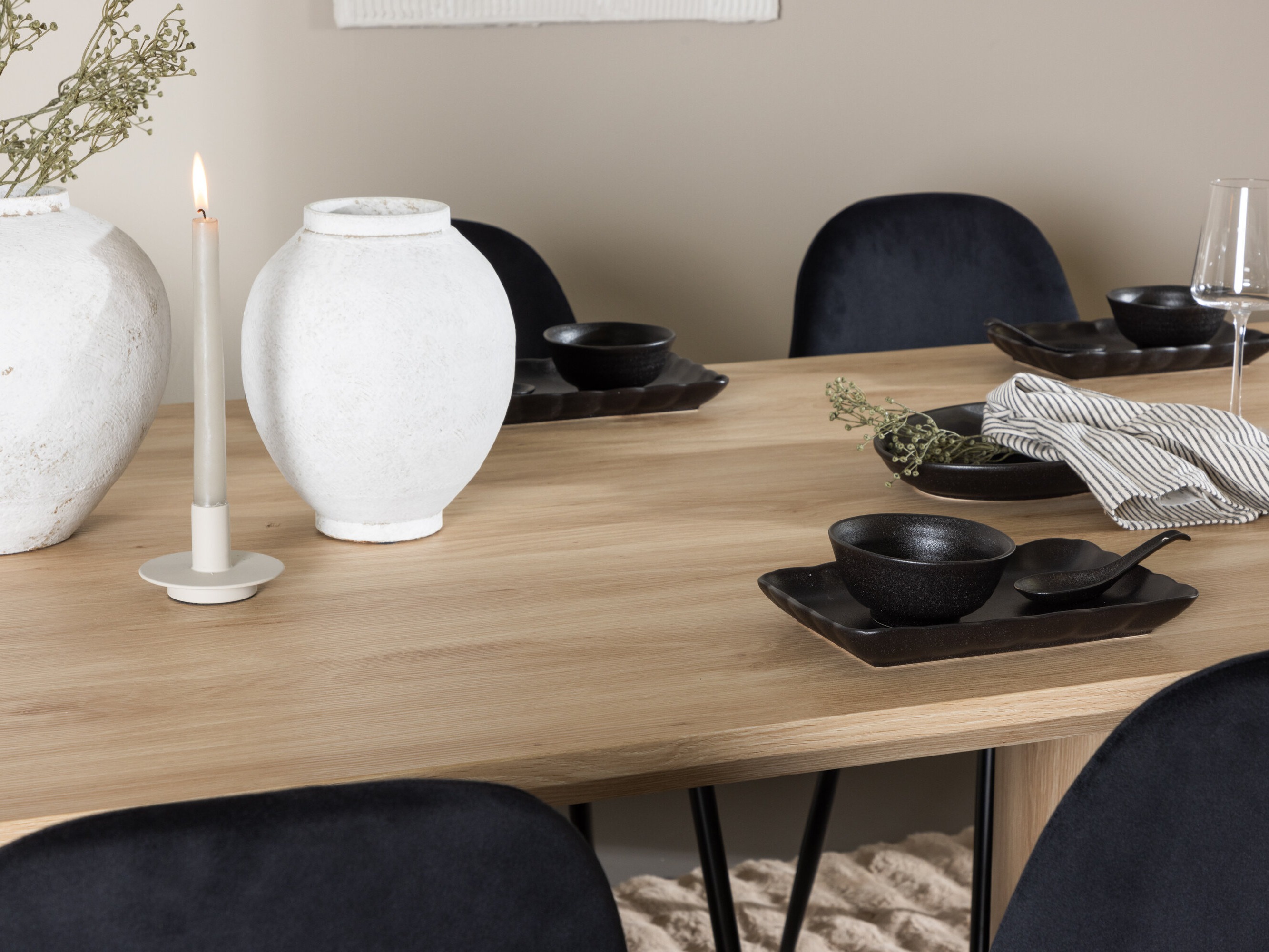 Conjunto de mesas y sillas para comedor Dallas 5018 (Negro)