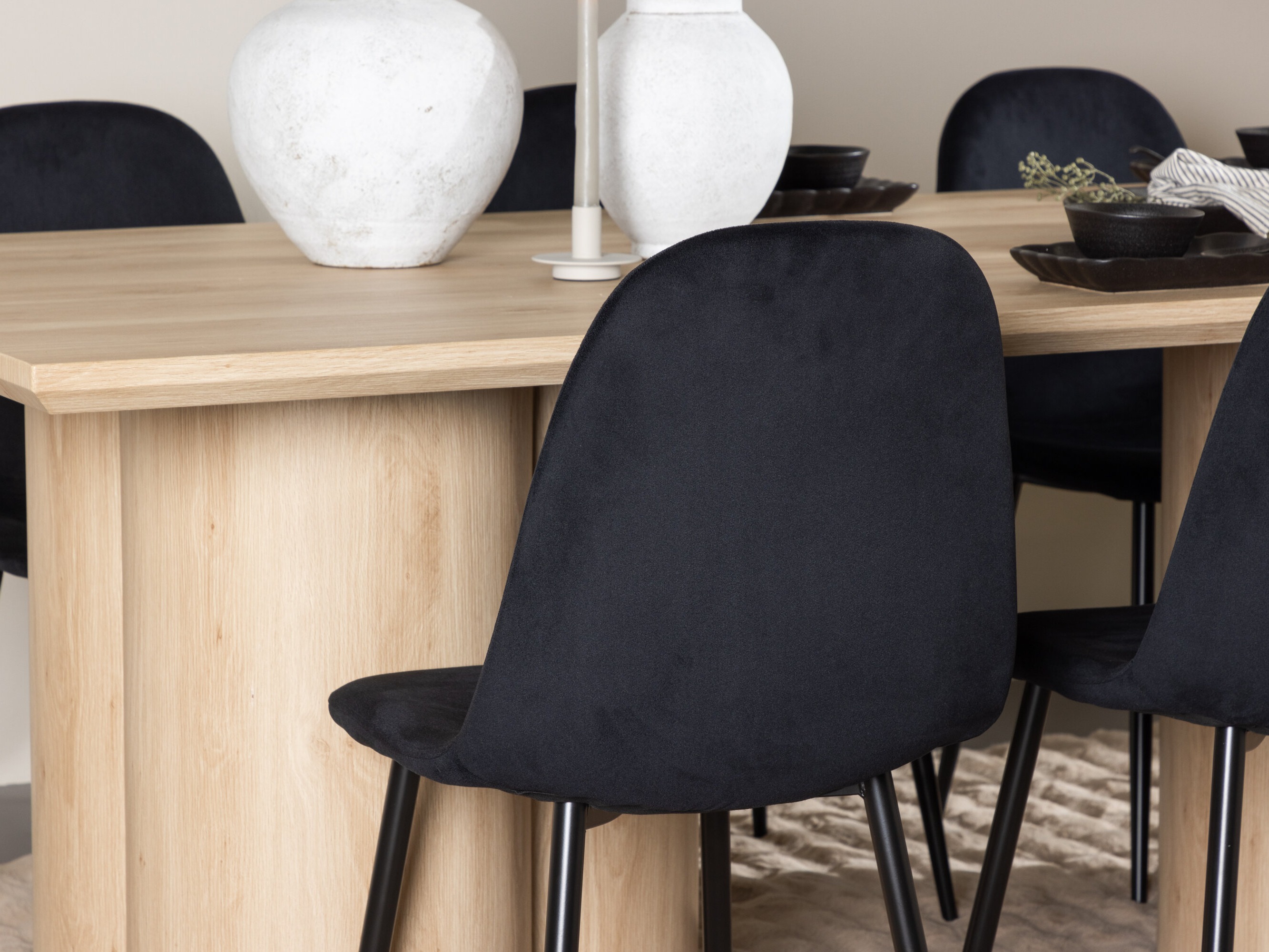 Conjunto de mesas y sillas para comedor Dallas 5018 (Negro)