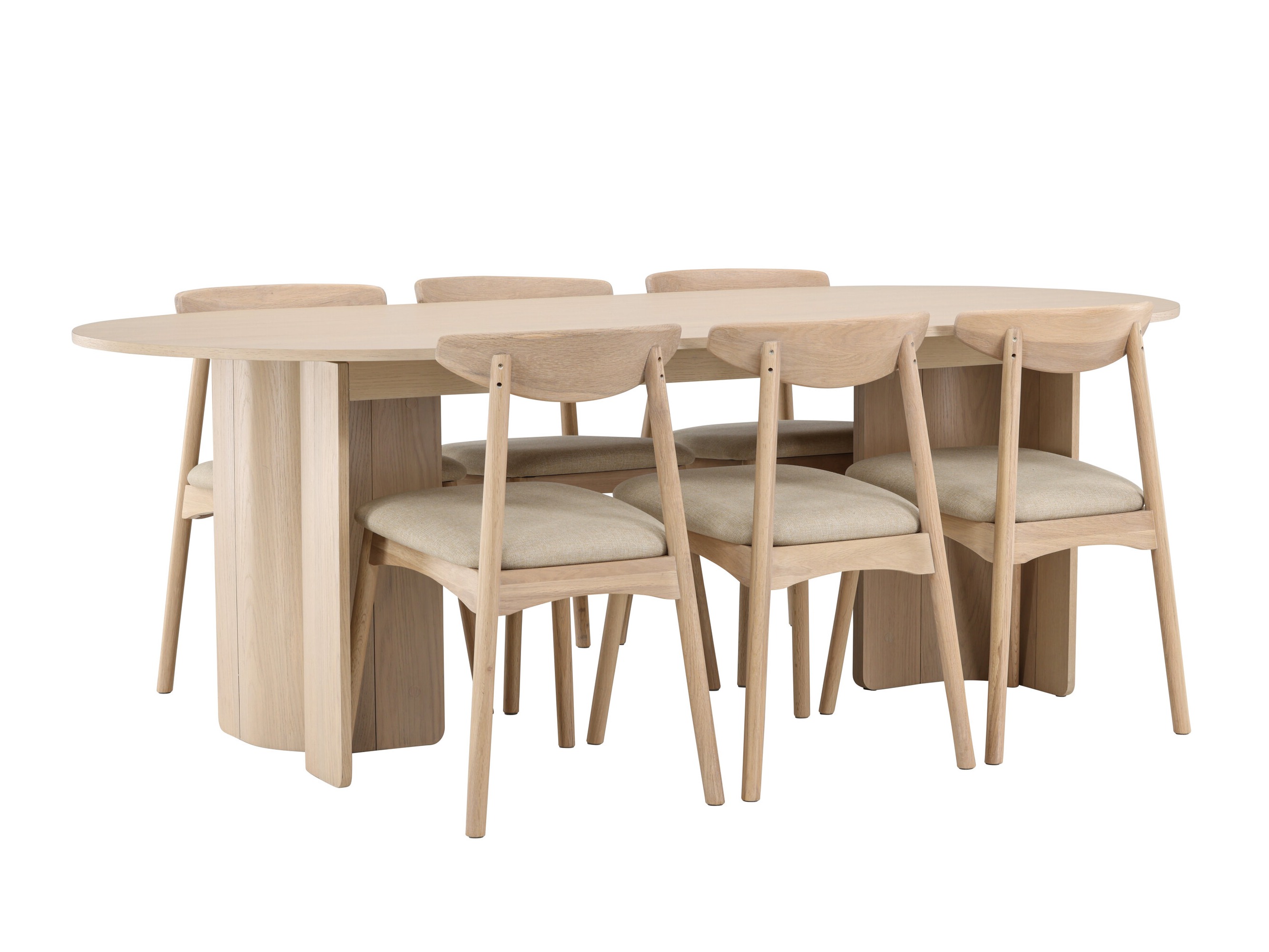 Conjunto de mesas y sillas para comedor Dallas 5020 (Luminoso madera + Beige)
