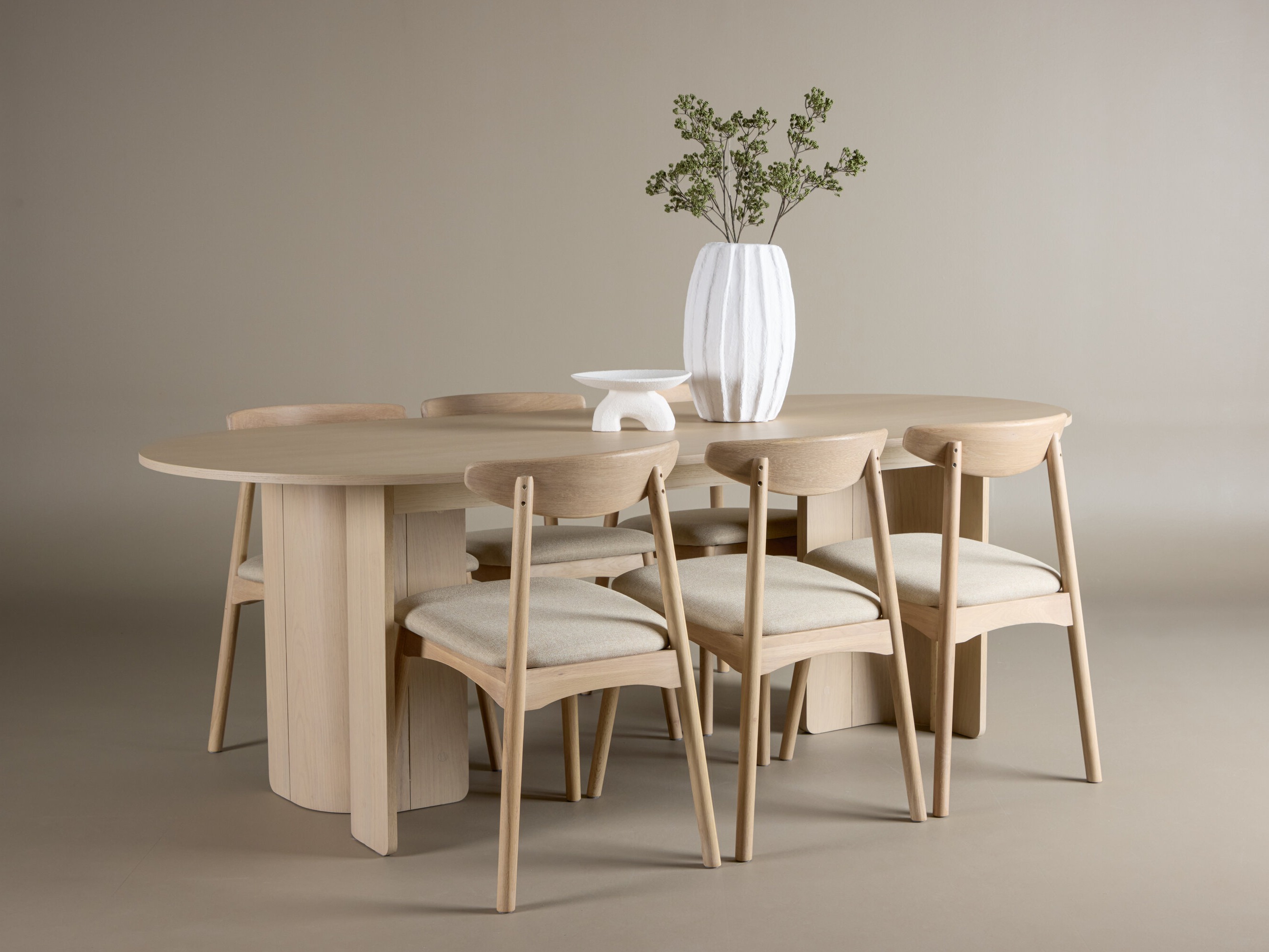 Conjunto de mesas y sillas para comedor Dallas 5020 (Luminoso madera + Beige)