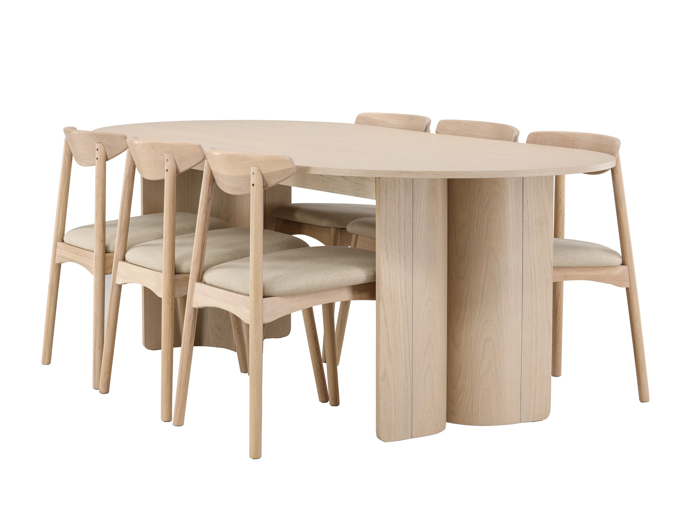 Conjunto de mesas y sillas para comedor Dallas 5020 (Luminoso madera + Beige)