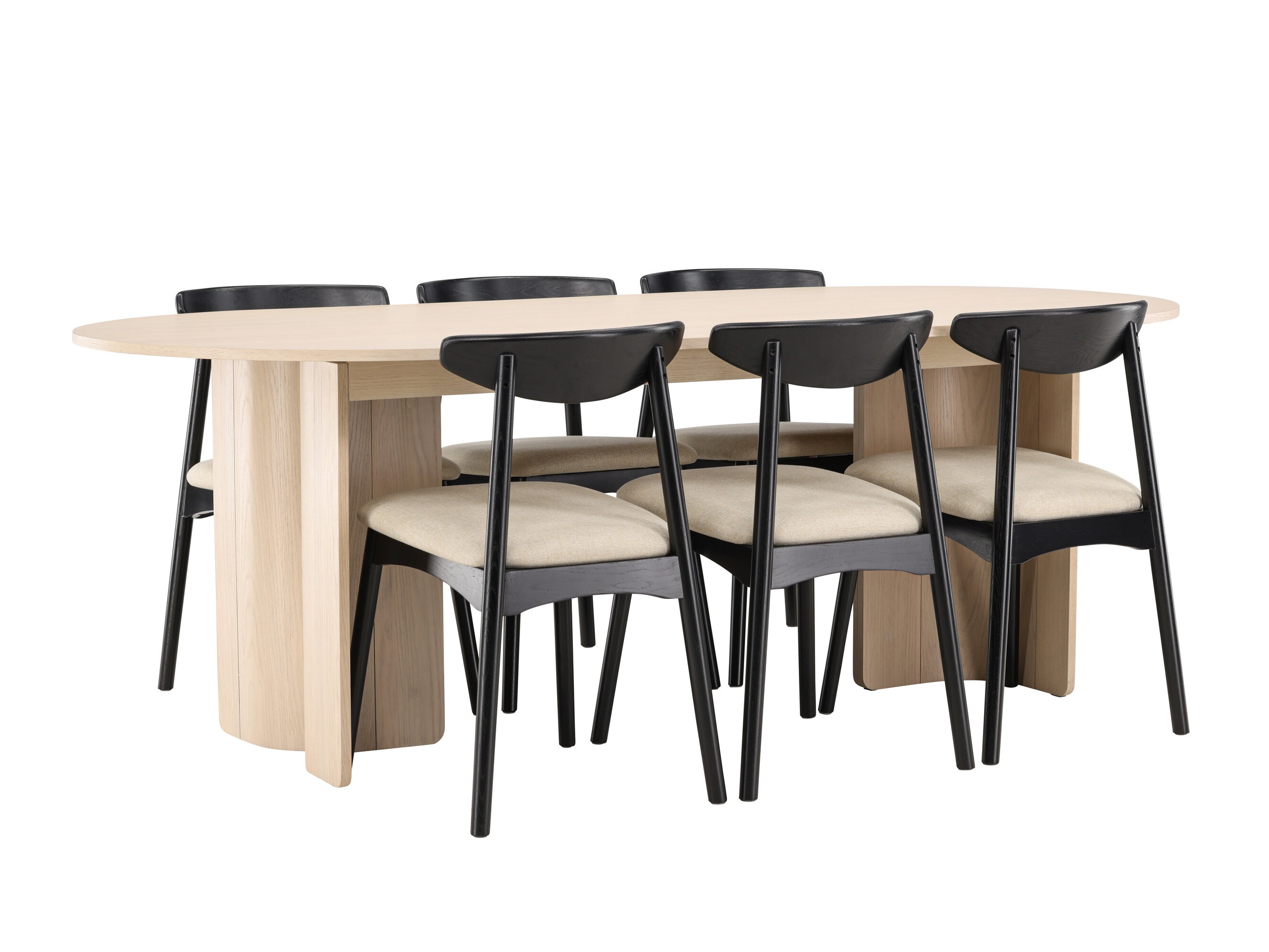 Conjunto de mesas y sillas para comedor Dallas 5020 (Negro + Beige)