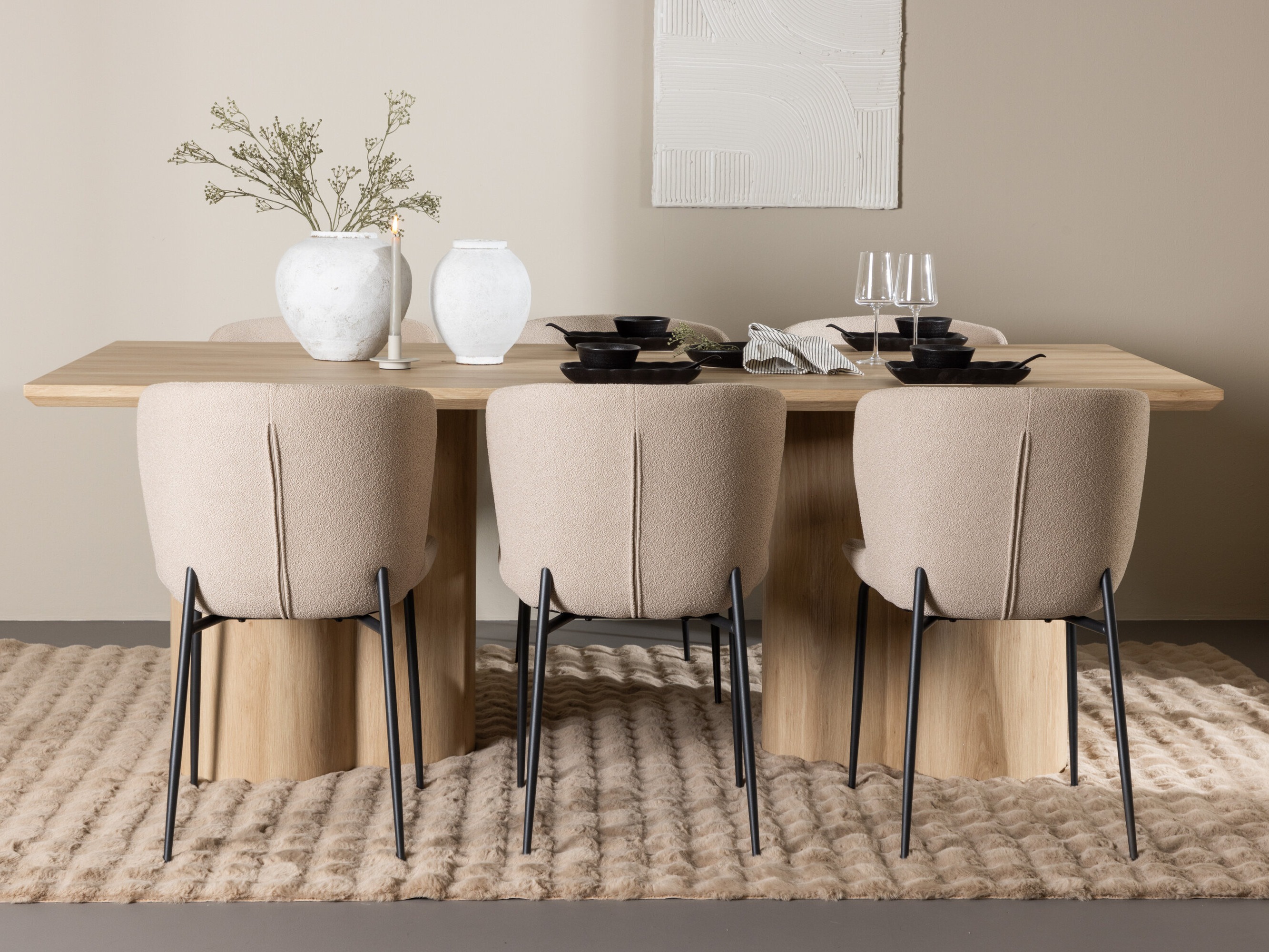 Conjunto de mesas y sillas para comedor Dallas 5021 (Beige)