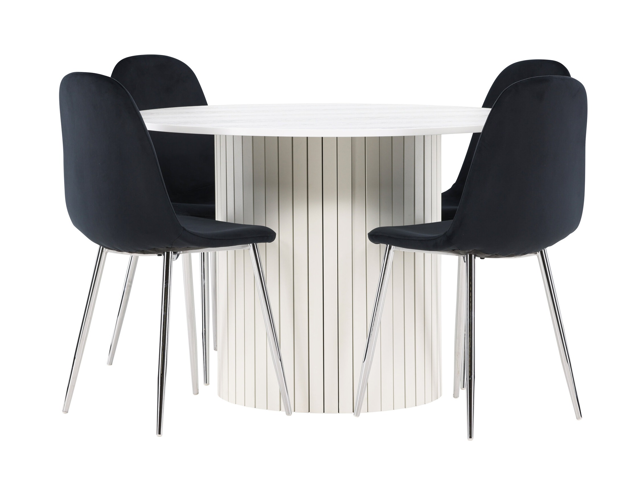 Conjunto de mesas y sillas para comedor Dallas 5028 (Negro + Plata)