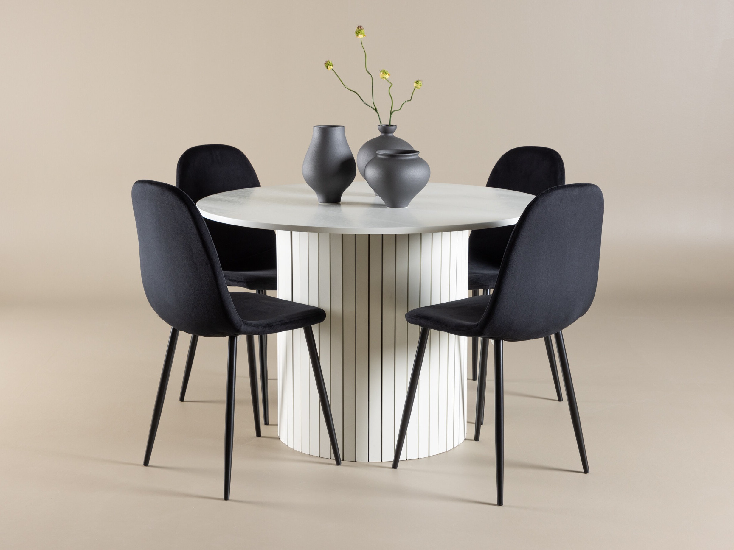 Conjunto de mesas y sillas para comedor Dallas 5028 (Negro)