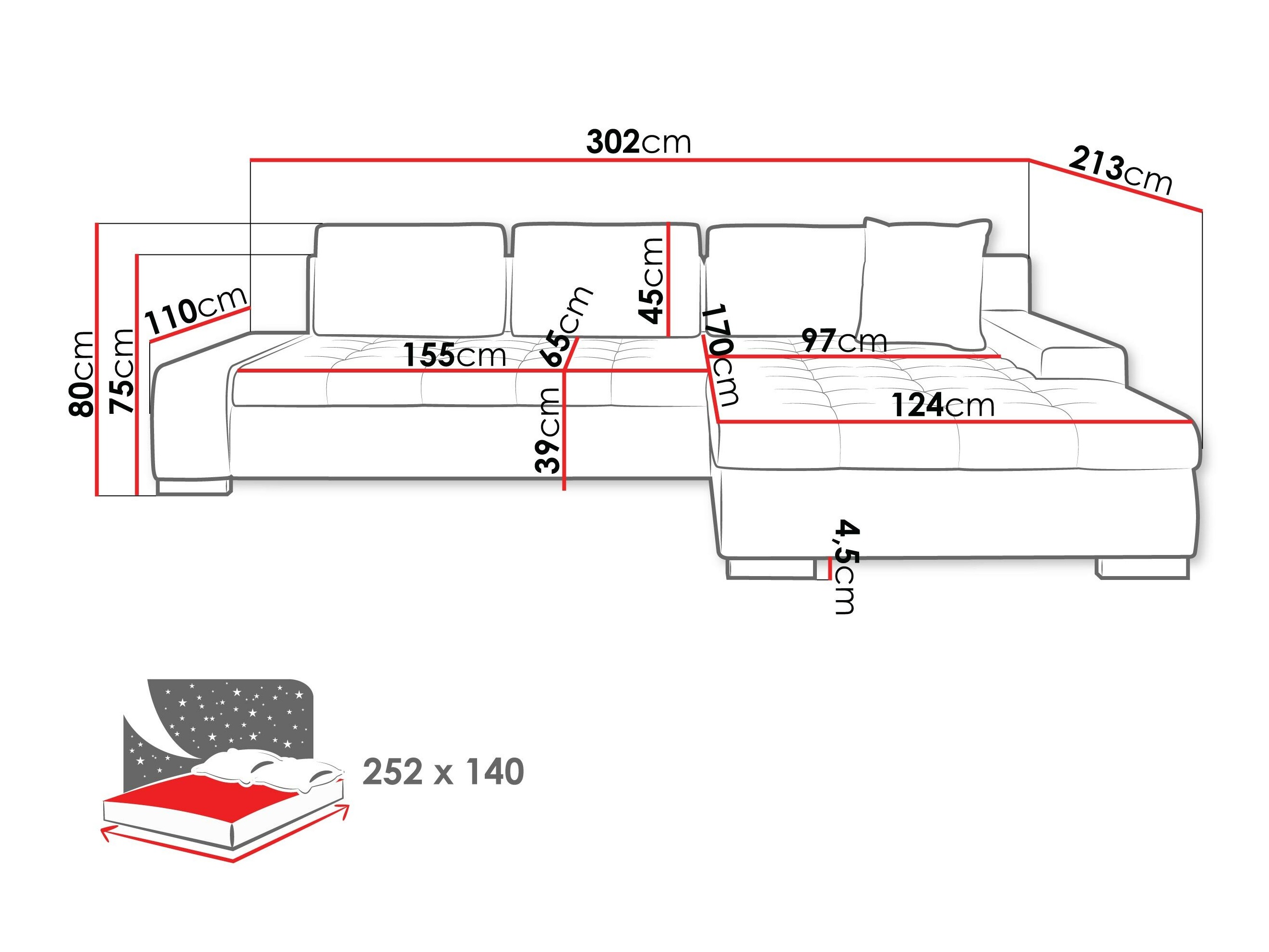 Sofá rinconero Comfivo 147 (Majorka 03)