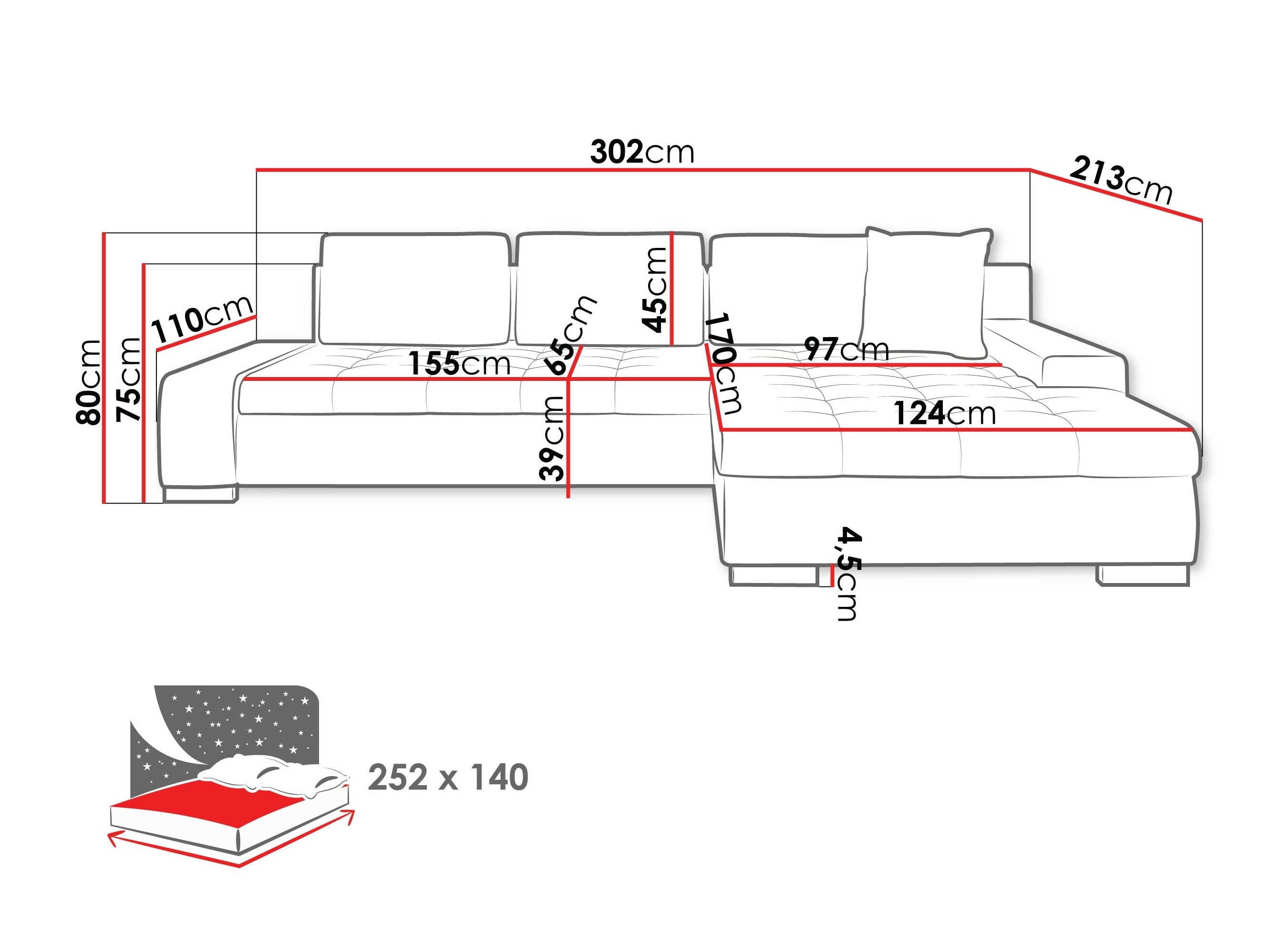 Sofá rinconero Comfivo Nitor II (Kronos 09 + Senegal 818)