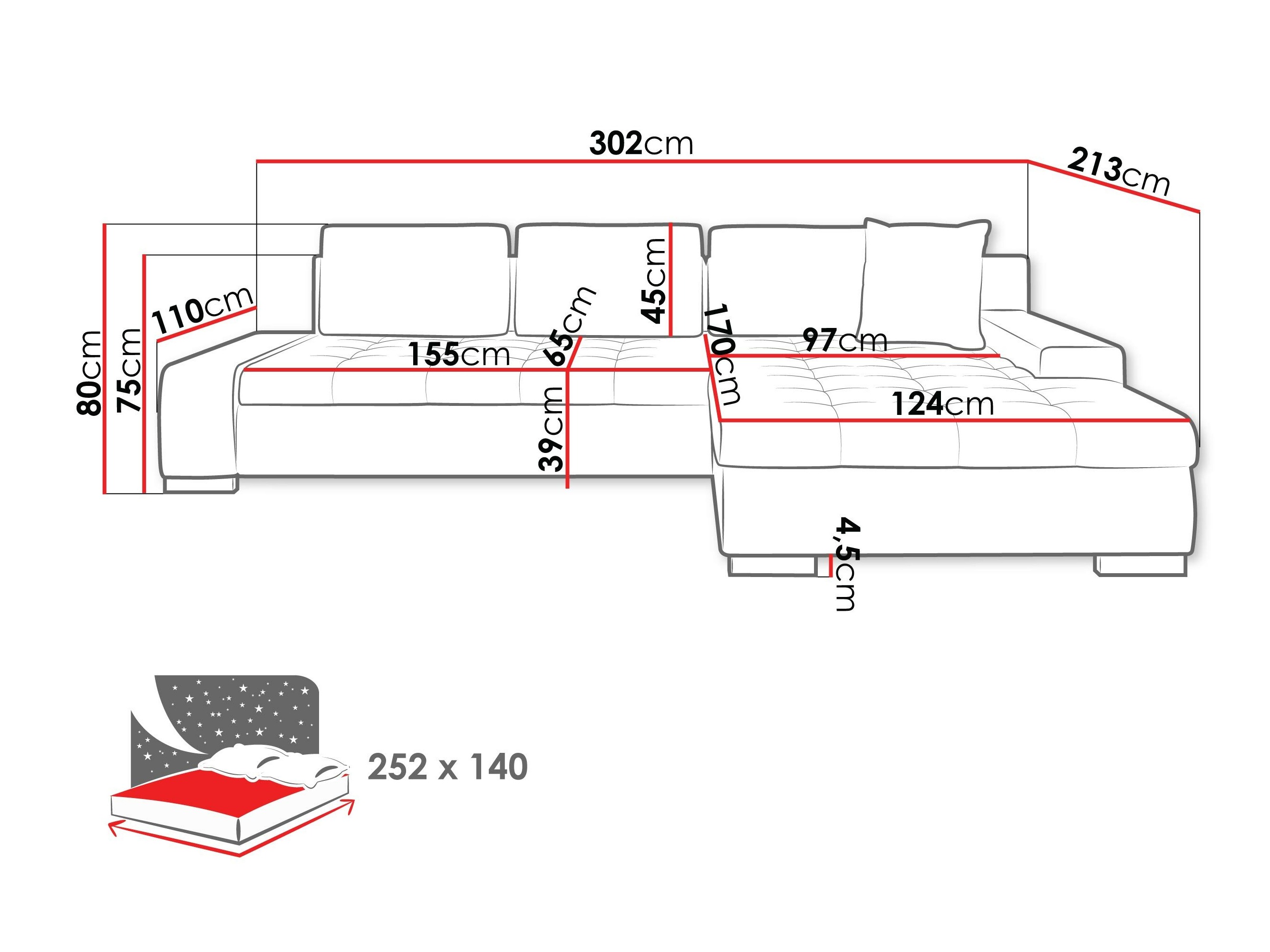 Sofá rinconero Comfivo Nitor II (Magic Velvet 2219 + Magic Velvet 2217)