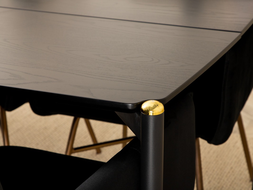 Conjunto de mesas y sillas para comedor Dallas 5034 (Negro + Cobre)