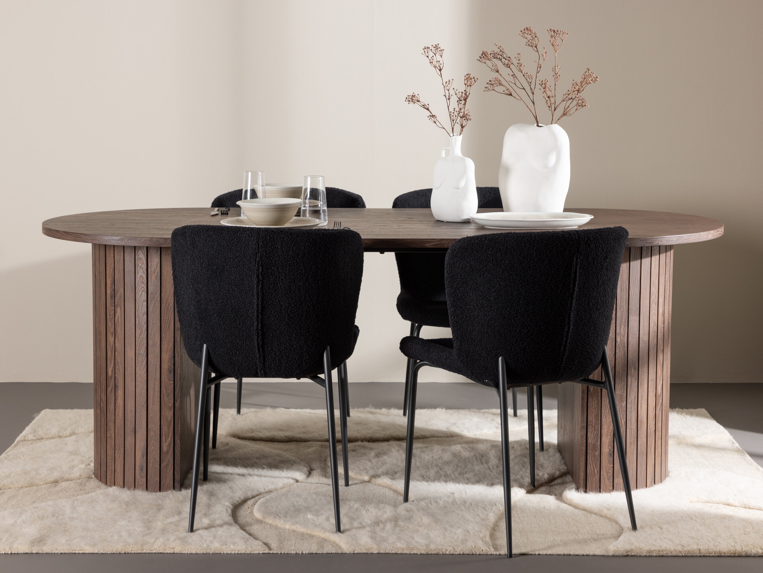 Conjunto de mesas y sillas para comedor Dallas 5036 (Negro)