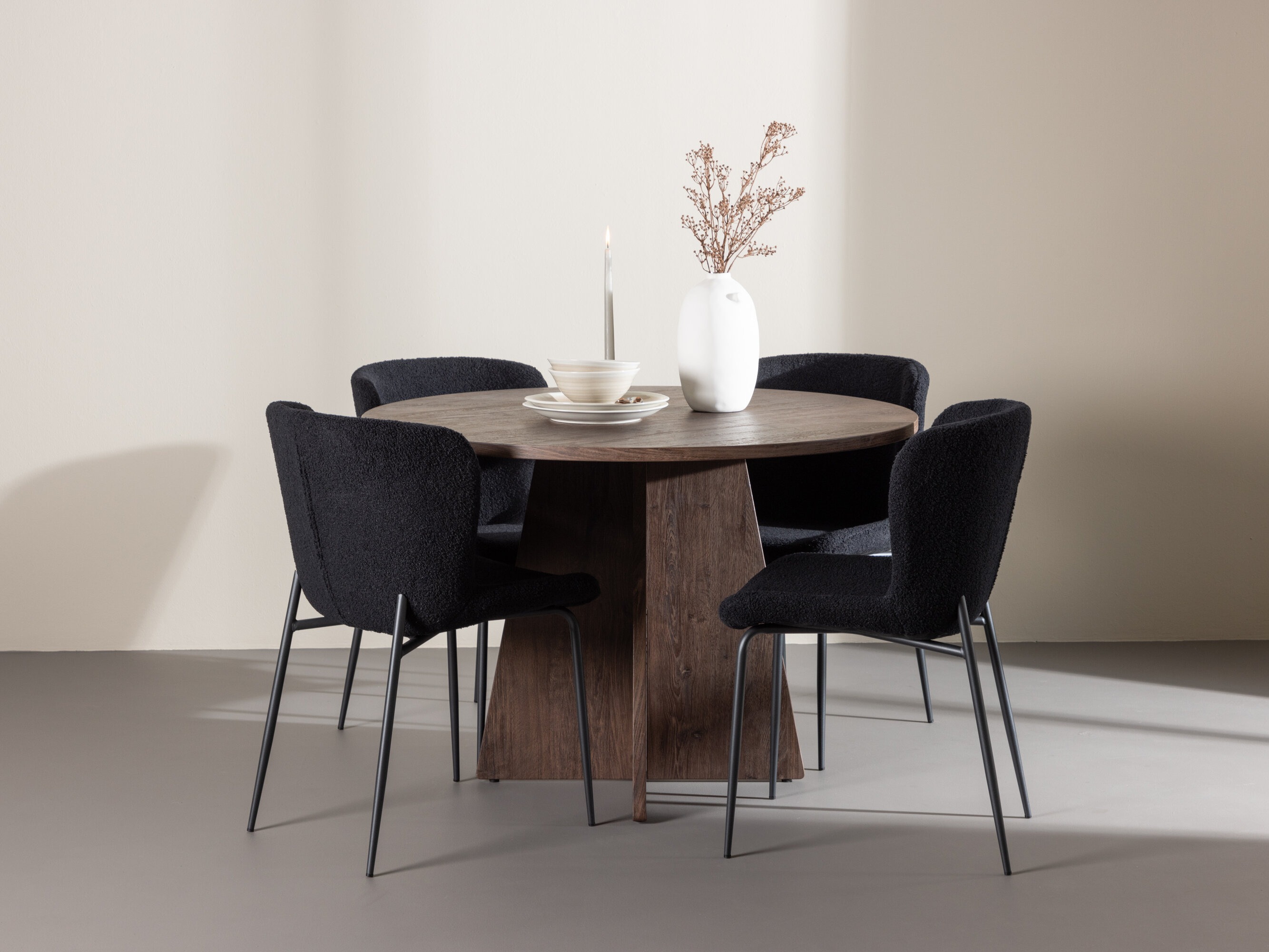 Conjunto de mesas y sillas para comedor Dallas 5051 (Negro)
