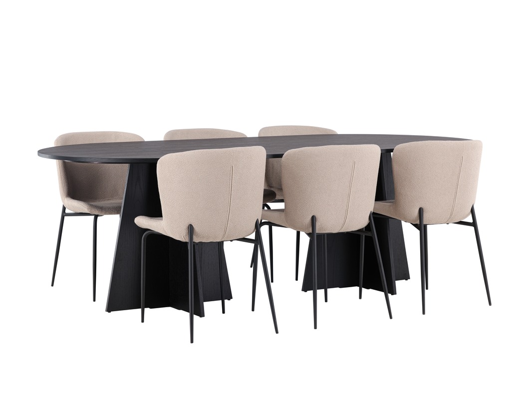 Conjunto de mesas y sillas para comedor Dallas 5052 (Beige)
