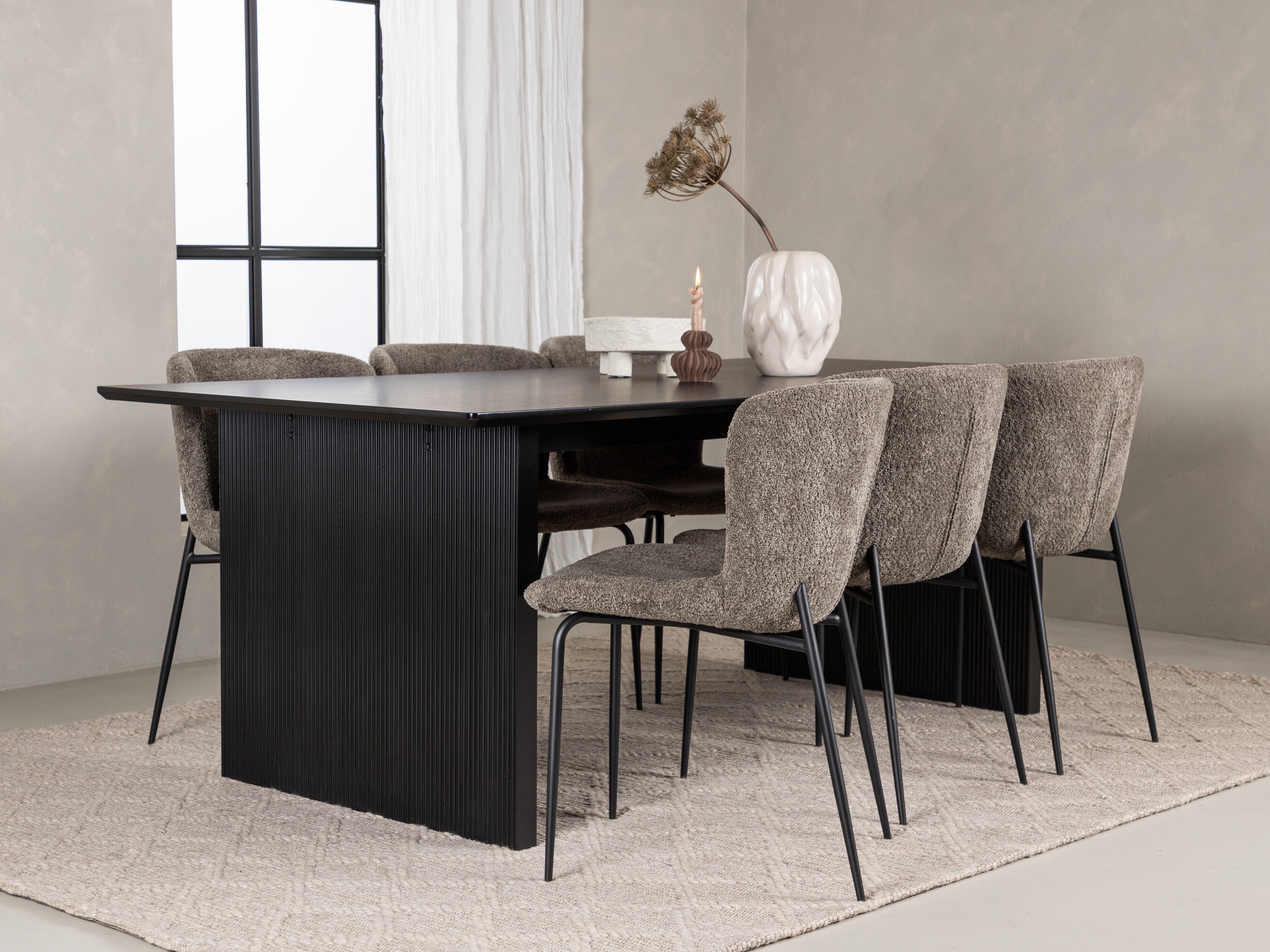 Conjunto de mesas y sillas para comedor Dallas 5066 (Marrón)