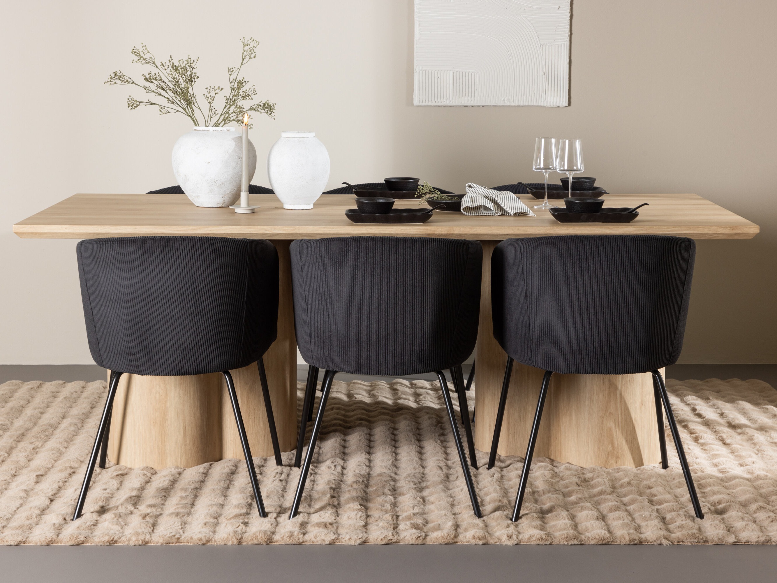 Conjunto de mesas y sillas para comedor Dallas 5181 (Luminoso madera)