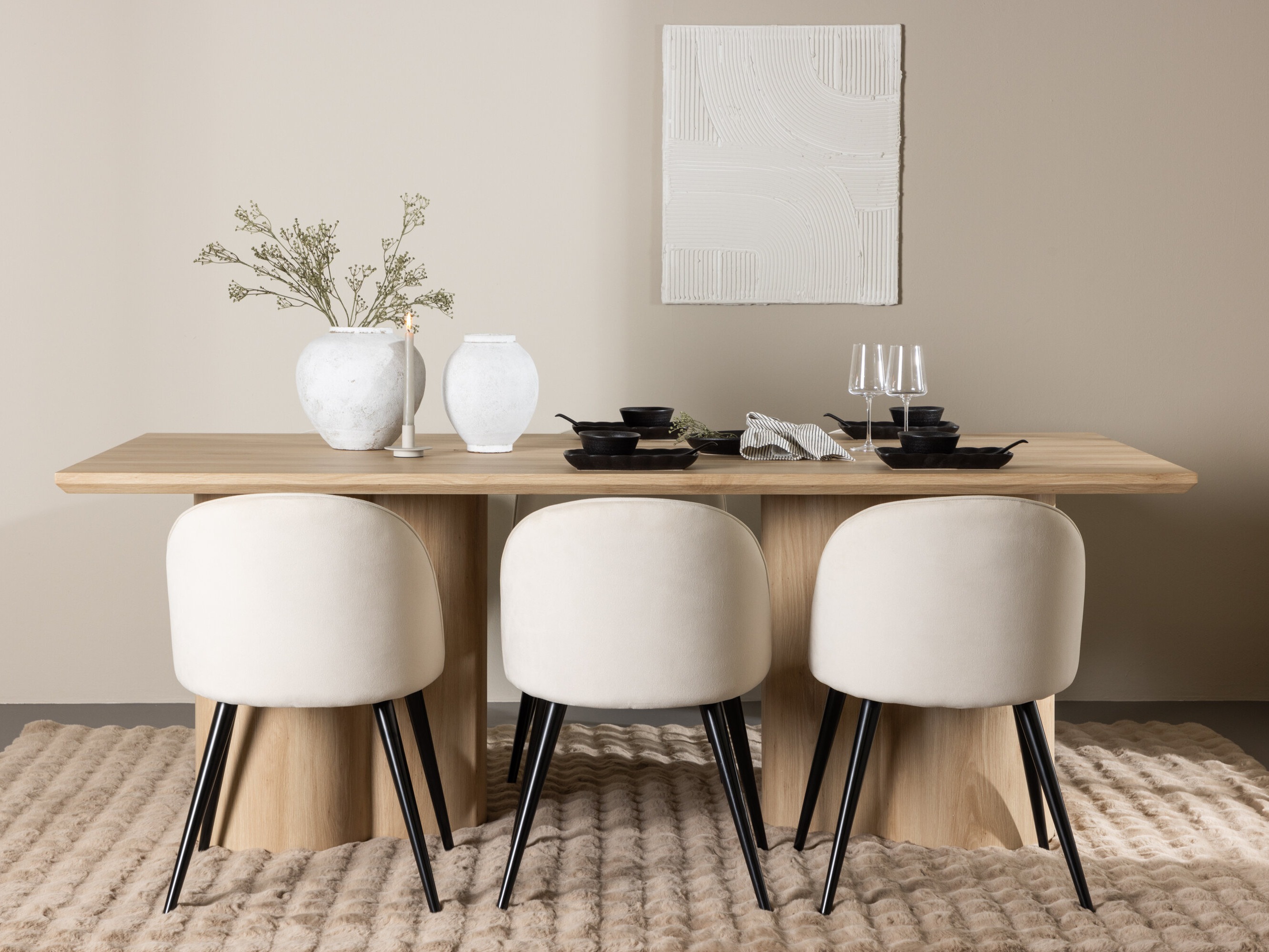 Conjunto de mesas y sillas para comedor Dallas 5330 (Luminoso madera)