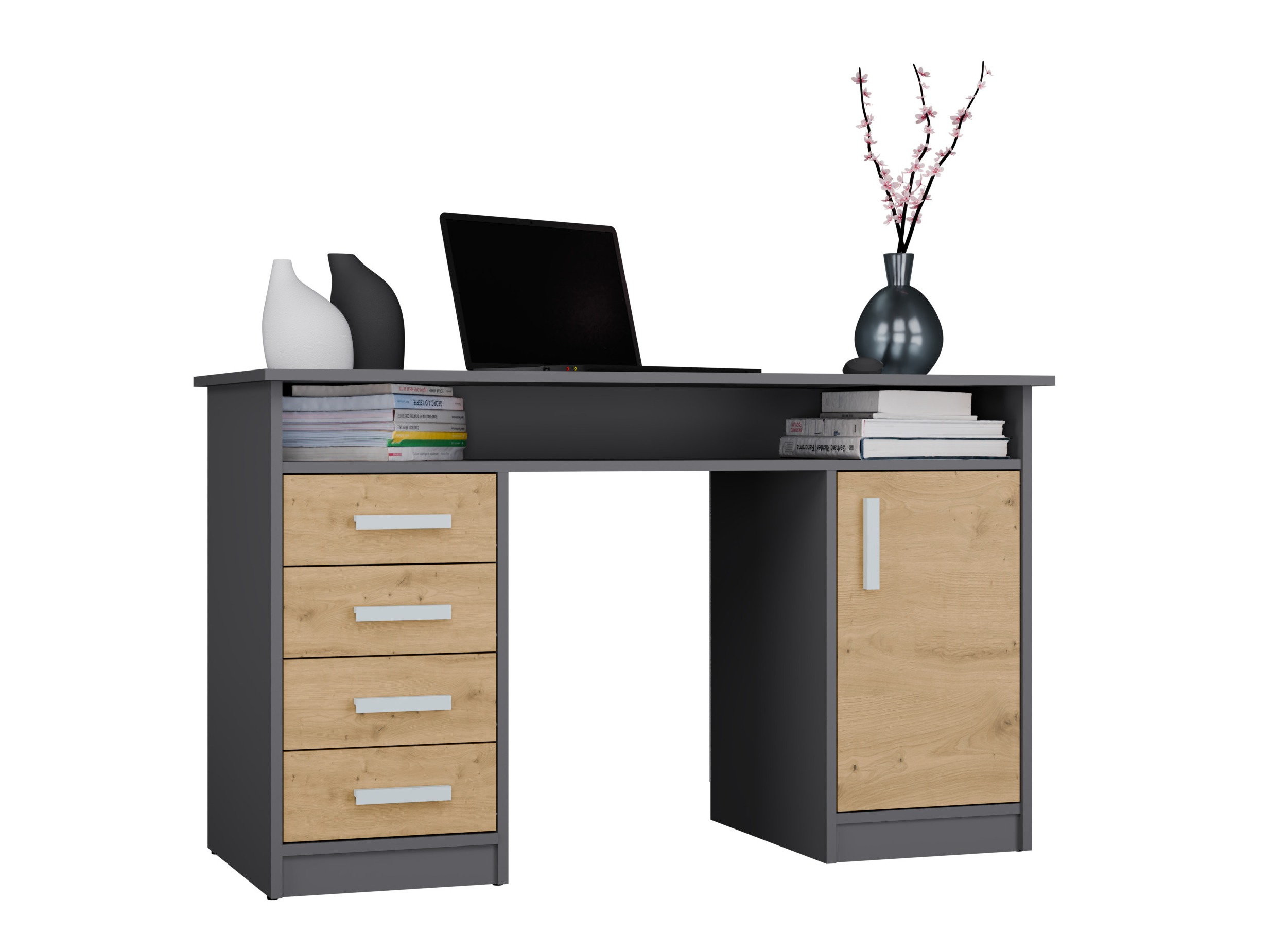 Mesa de oficina Mandeville 329 (Roble Artisan + Antracita)