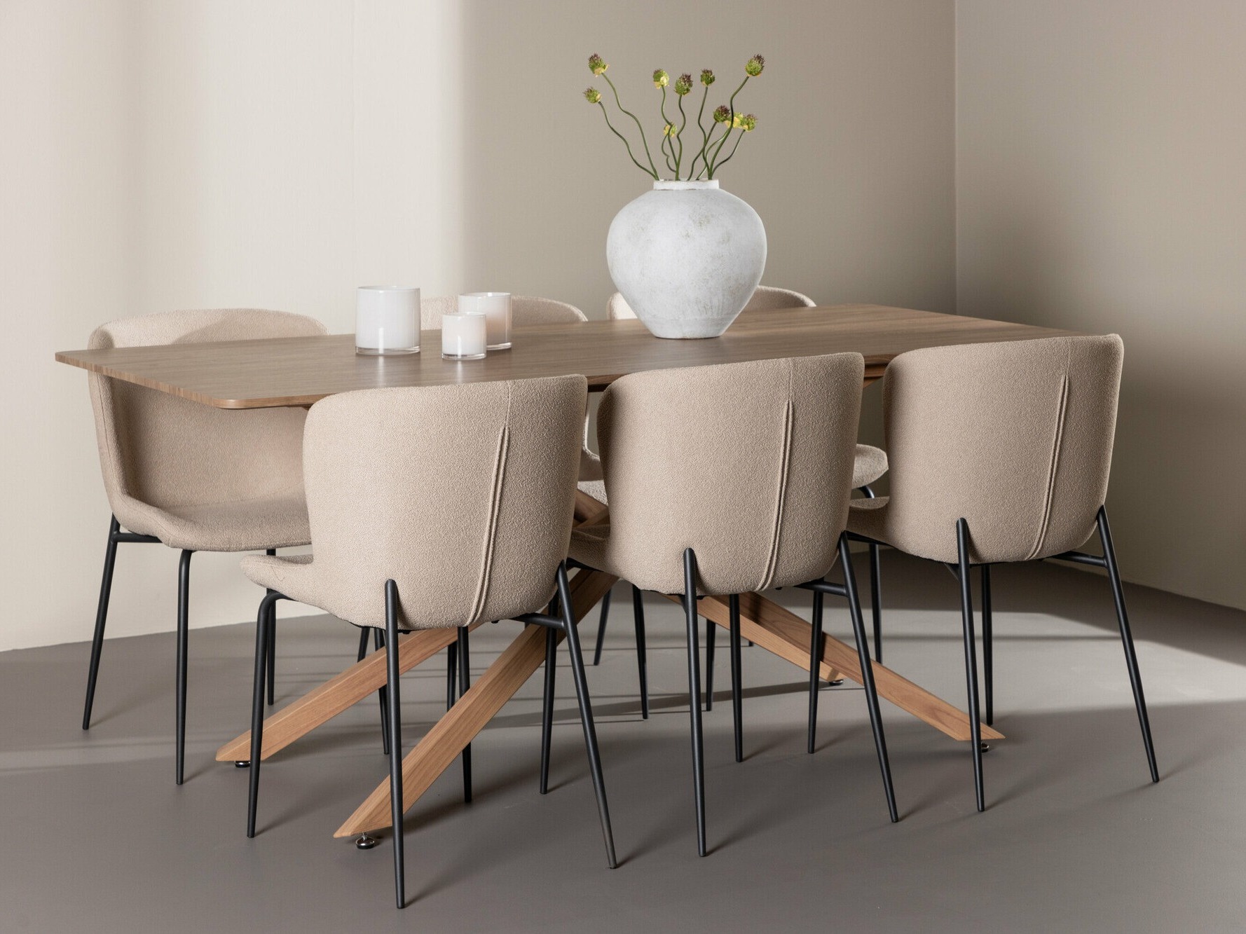Conjunto de mesas y sillas para comedor Dallas 5102 (Beige)
