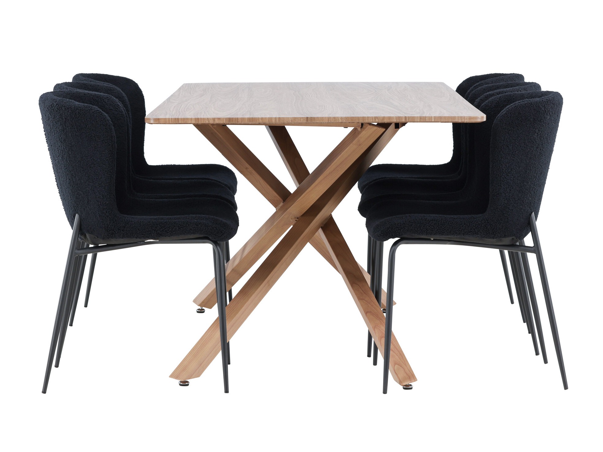 Conjunto de mesas y sillas para comedor Dallas 5102 (Negro)