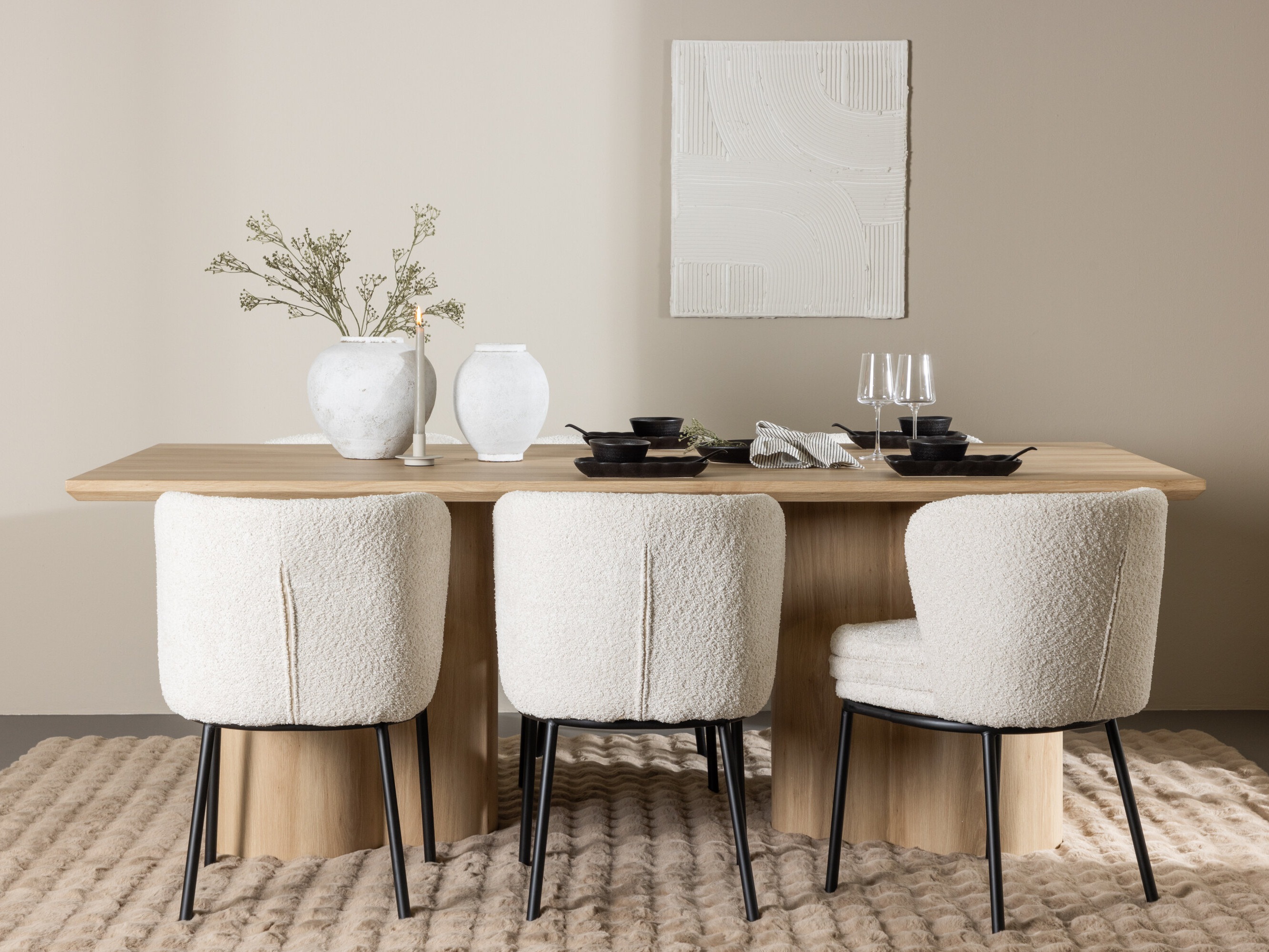 Conjunto de mesas y sillas para comedor Dallas 5176 (Luminoso madera)