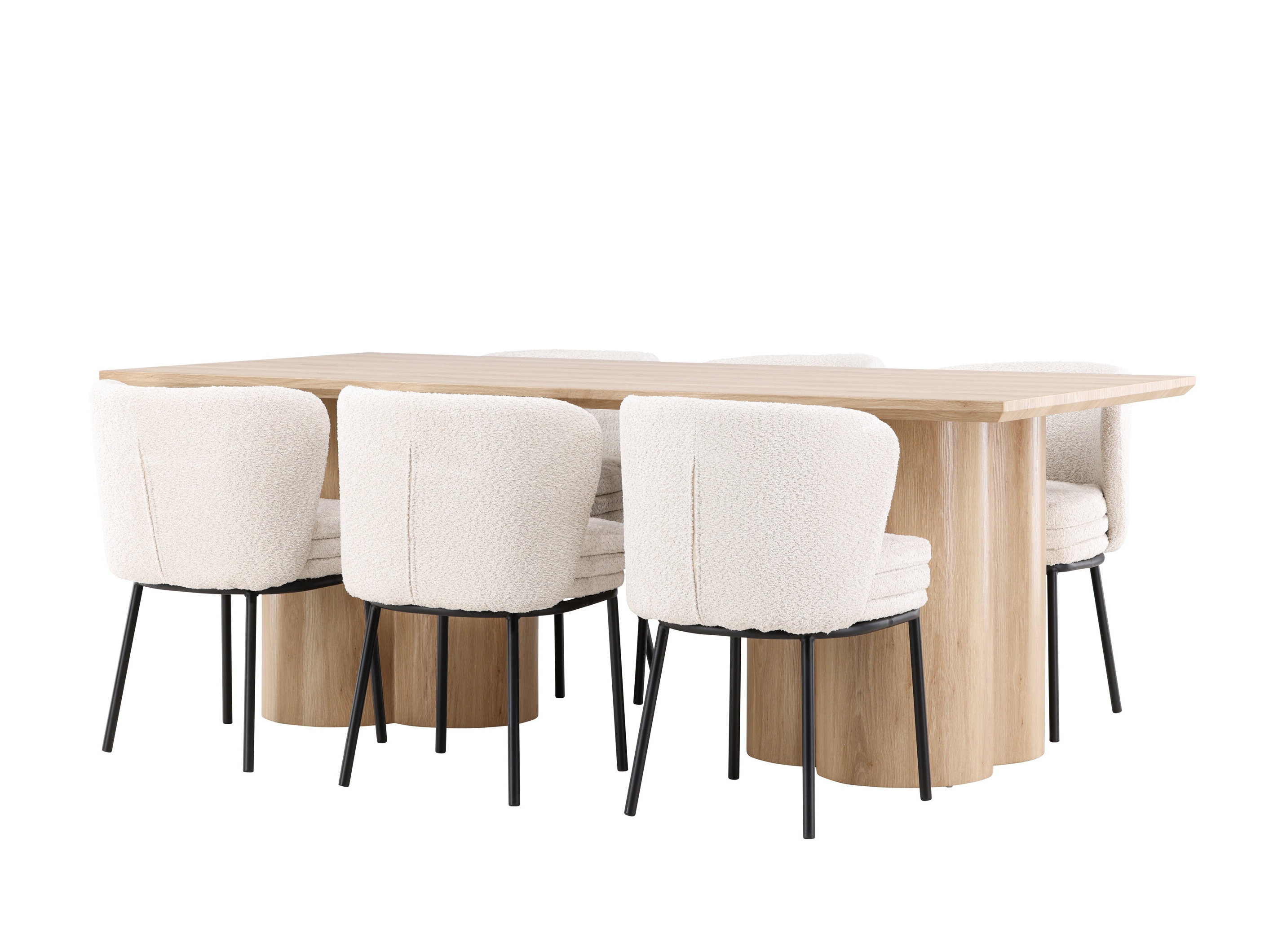 Conjunto de mesas y sillas para comedor Dallas 5176 (Luminoso madera)