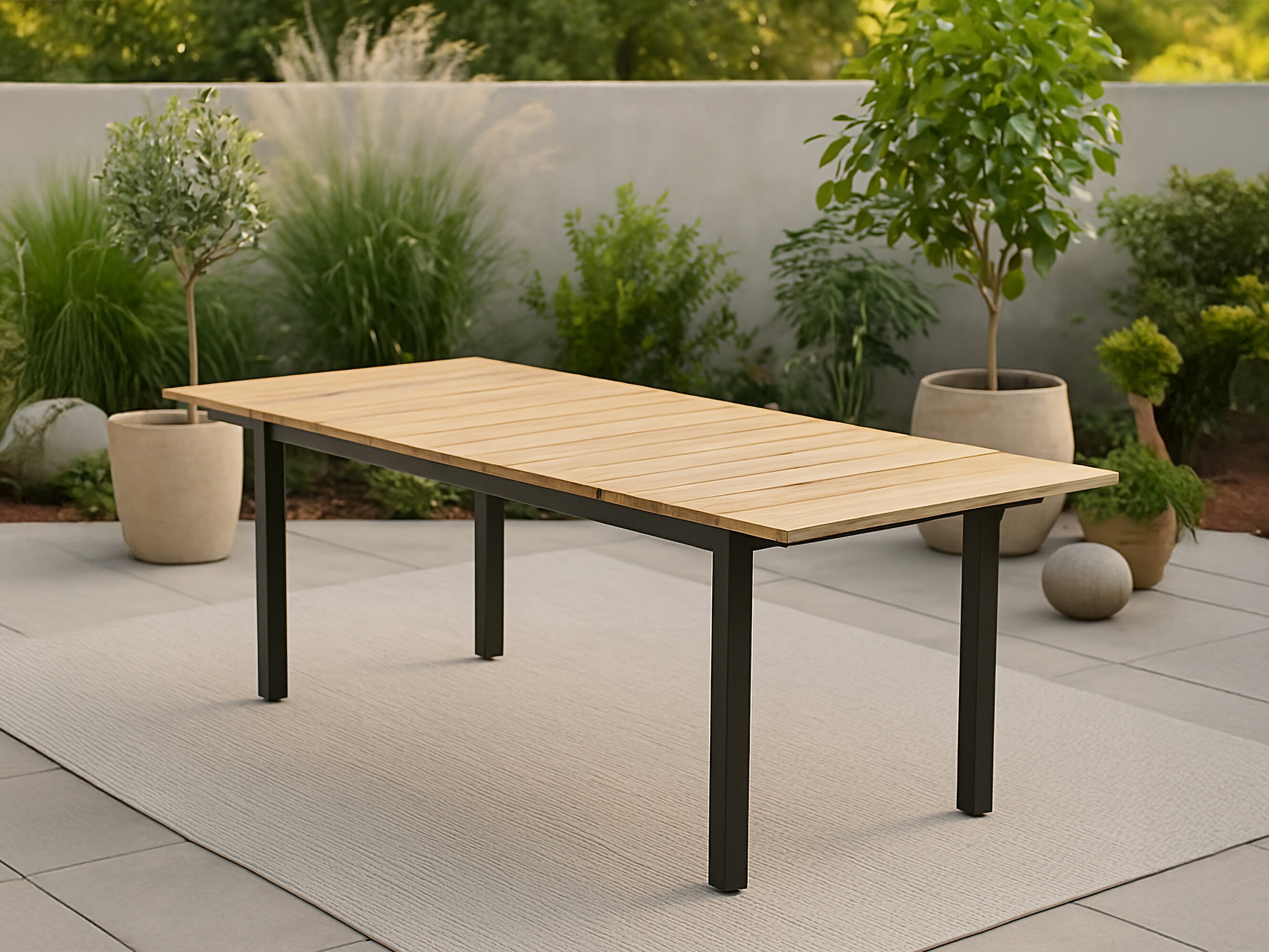 Mesa para exterior Dallas 2844 (Negro + Marrón)