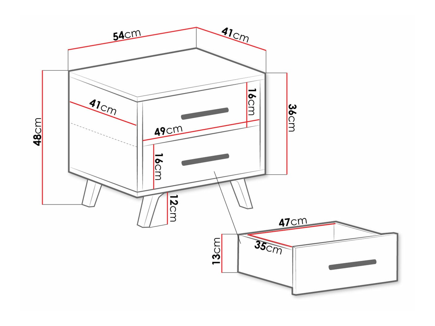 Mesilla de noche Dortivu (Blanco)
