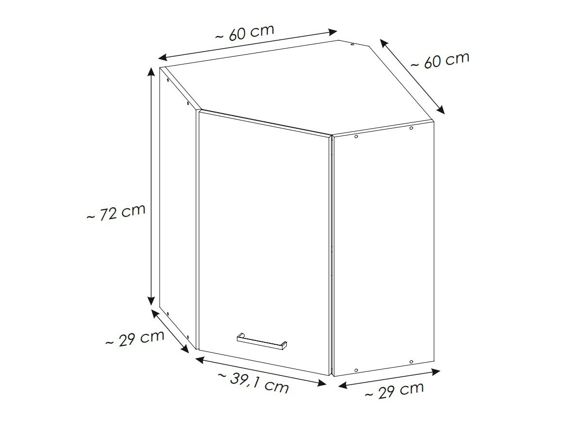 Armario esquinero de pared modular Quti 119