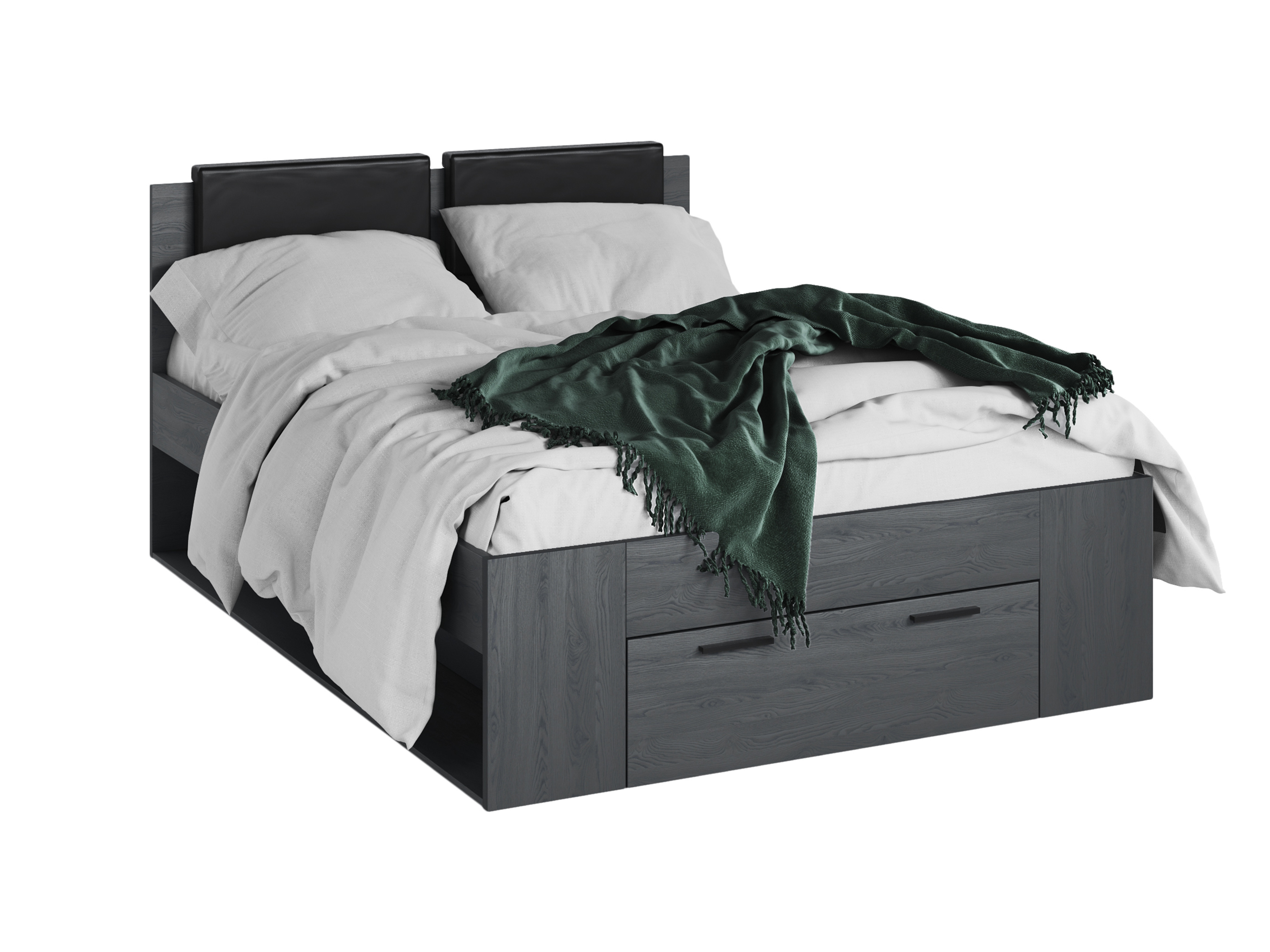 Cama Levruvu 106 (Roble gris + Negro)