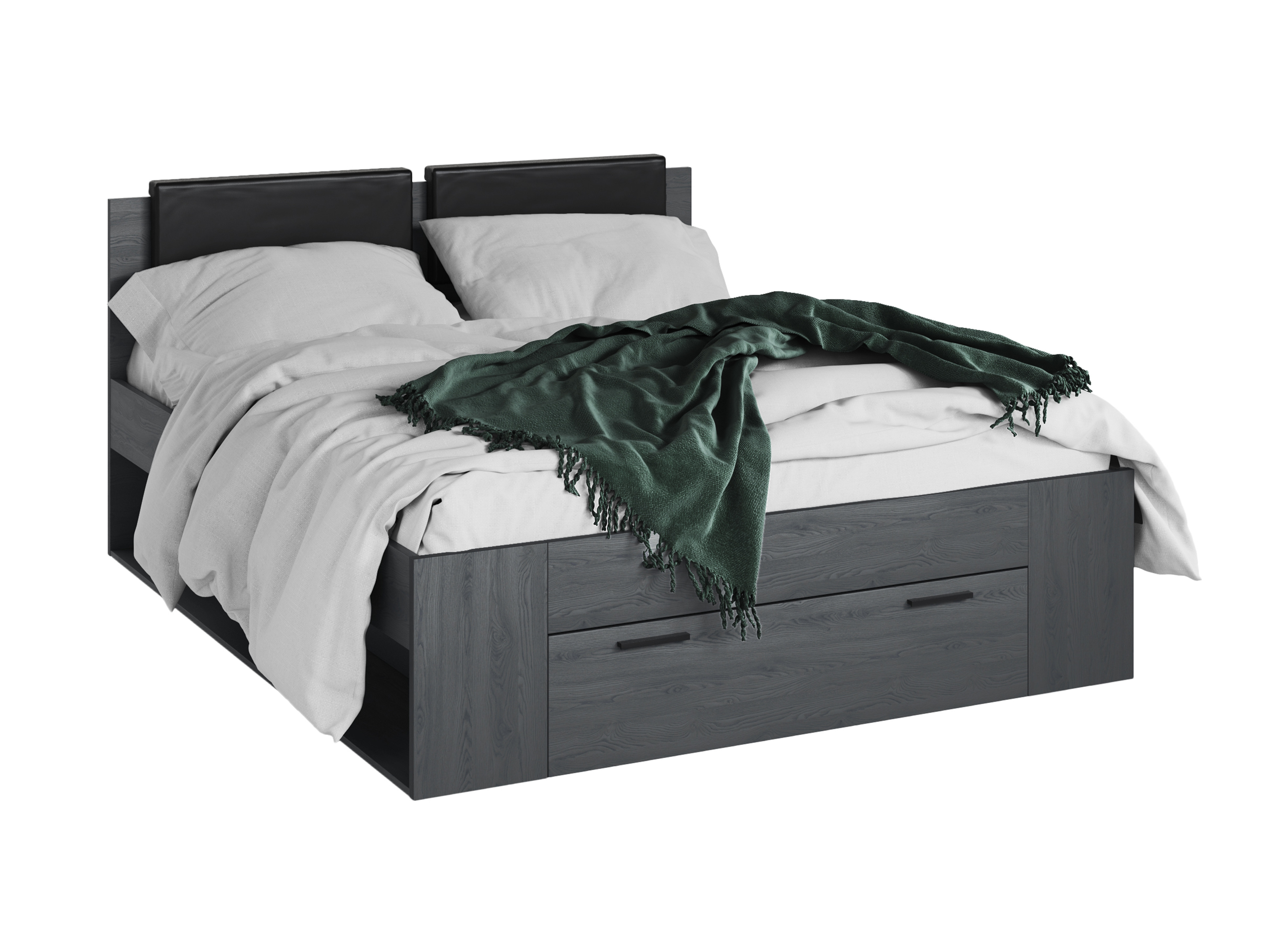 Cama Levruvu 106 (Roble gris + Negro)