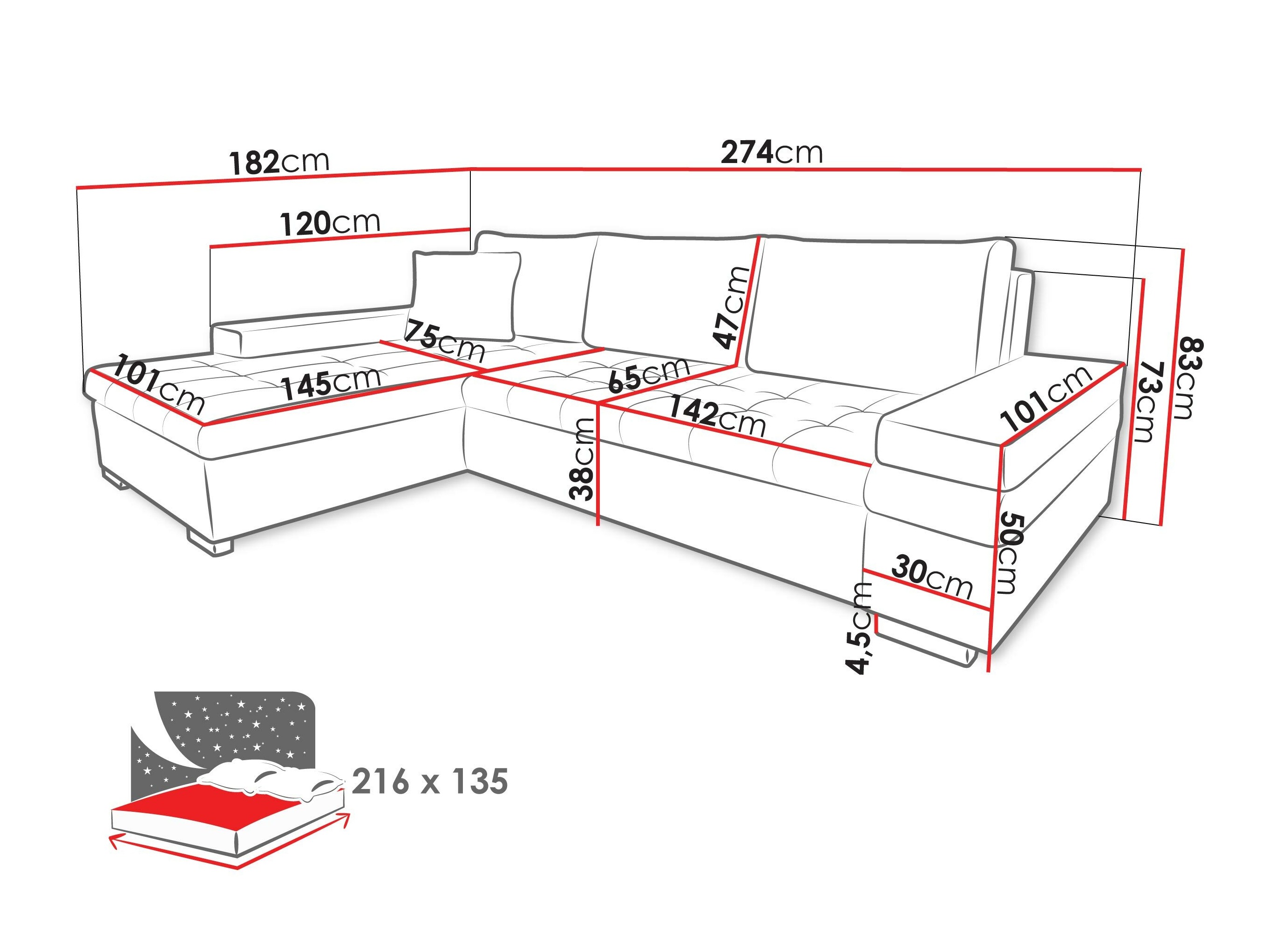 Sofá rinconero Comfivo 212 (Otusso 14 + Sorriso 04)