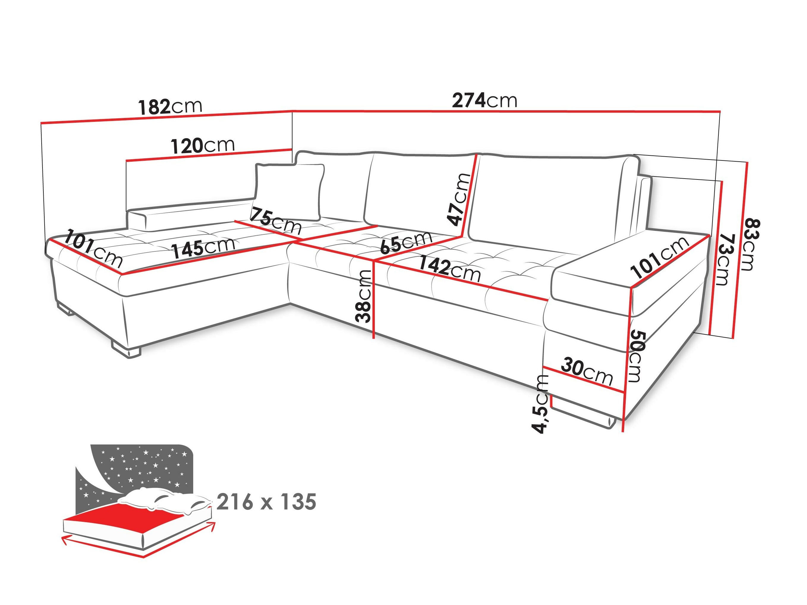 Sofá rinconero Comfivo Olivetum III (Baloo 2074)