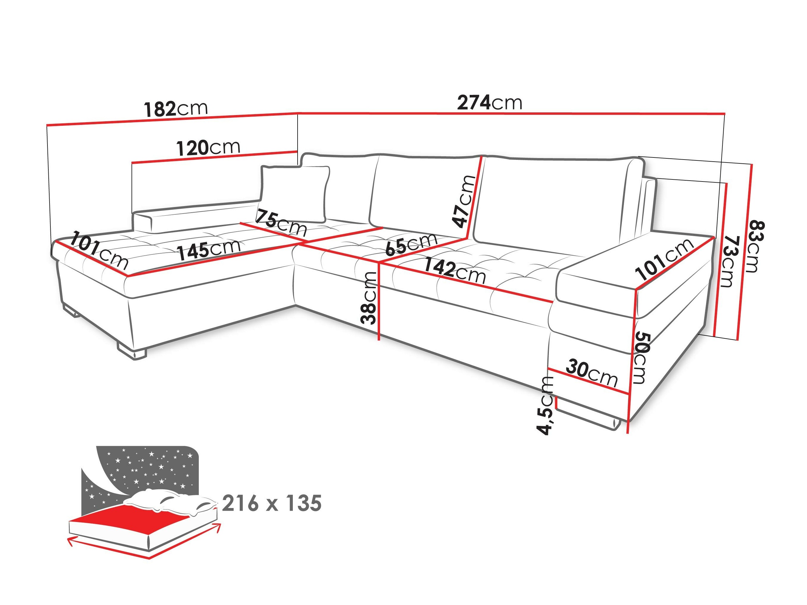 Sofá rinconero Comfivo Olivetum III (Magic Velvet 2216 + Magic Velvet 2216 + Magic Velvet 2217)