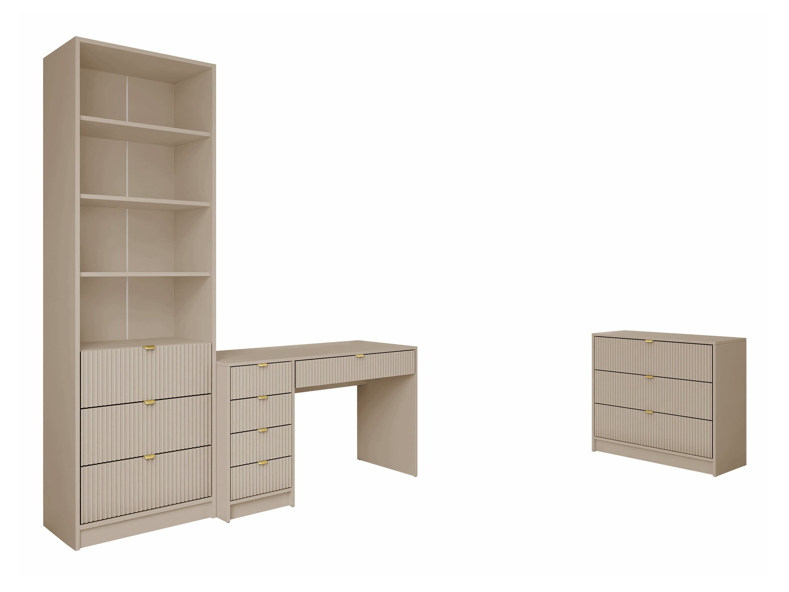 Conjunto para oficina en casa Comfivo Larmire 120 (Beige)