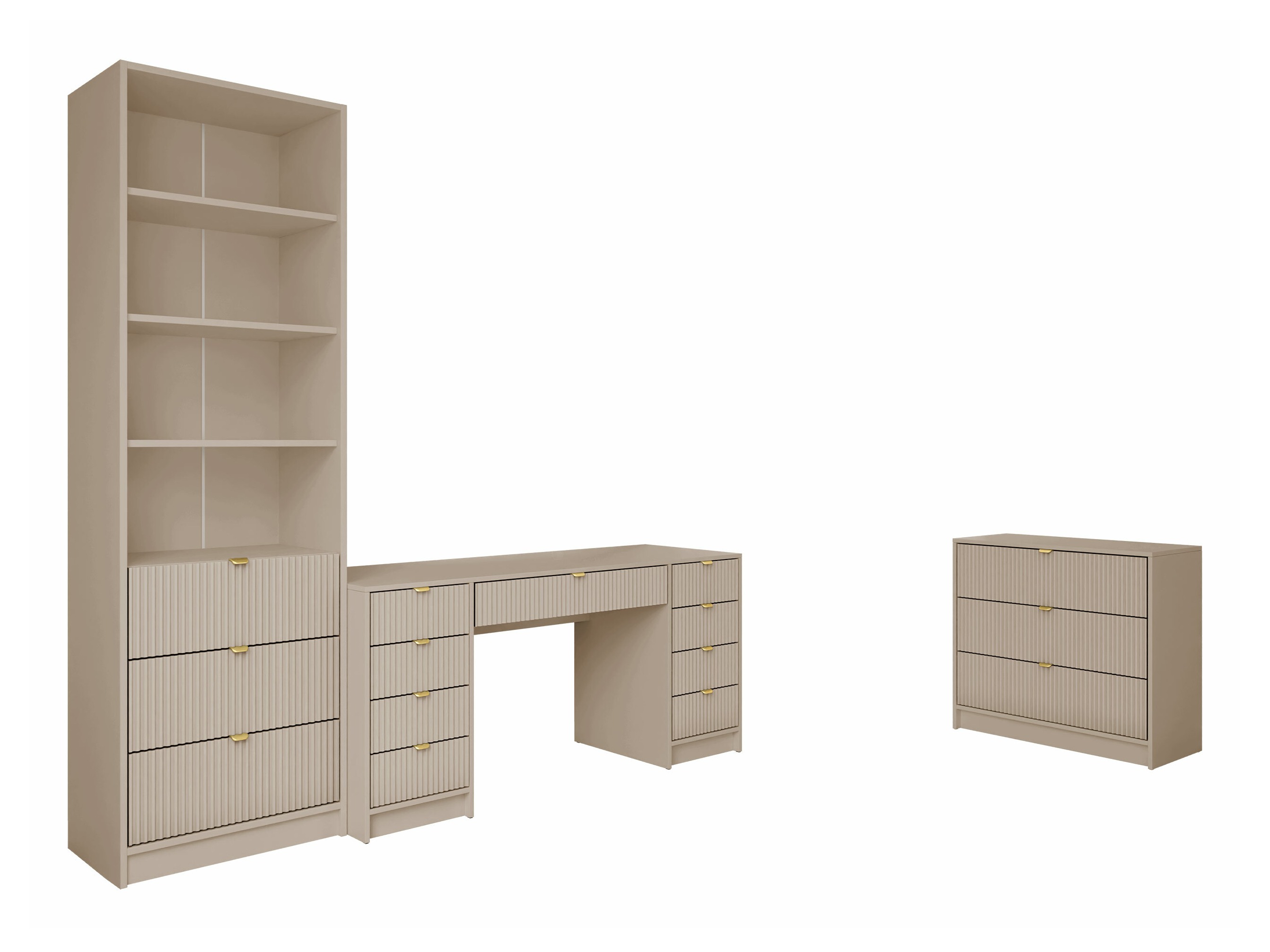 Conjunto para oficina en casa Comfivo Papilio VI (Beige)
