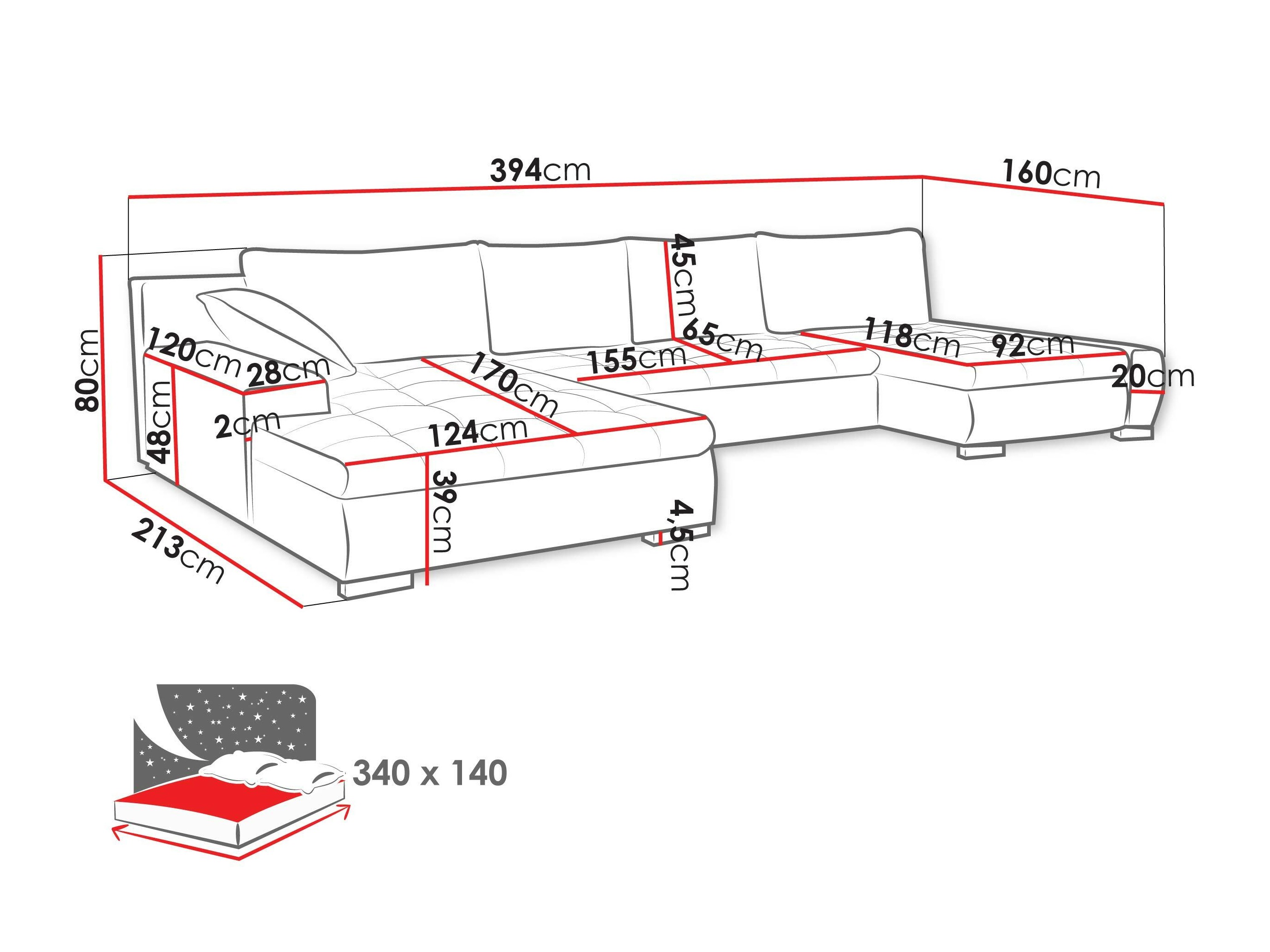 Sofá rinconero Comfivo 248 (Otusso 04 + Sorriso 04 + Otusso 04)