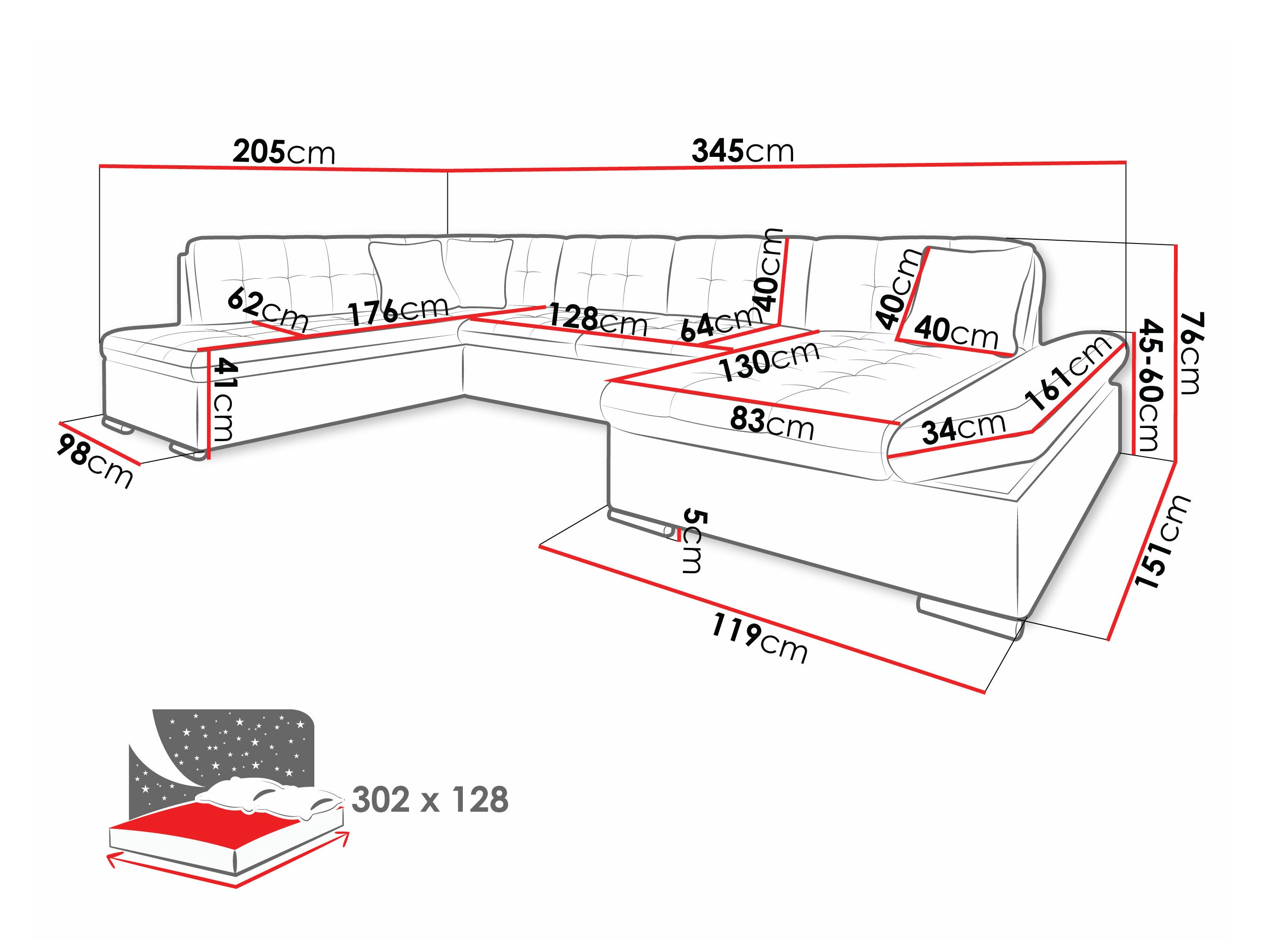 Sofá rinconero Comfivo Tilia I (Poso 110)