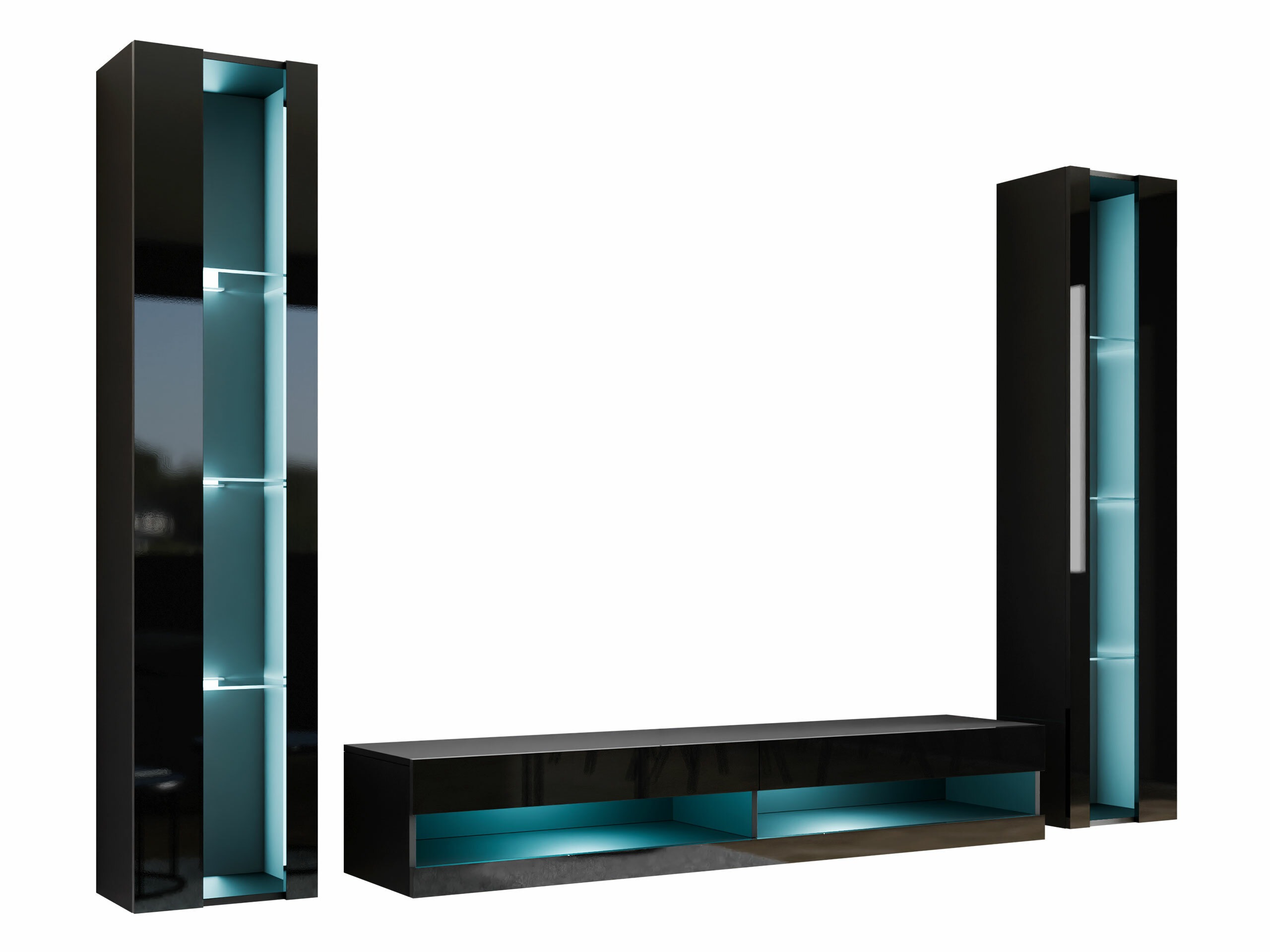 Conjunto de salón Venenou 112 (Negro + Negro brillante)