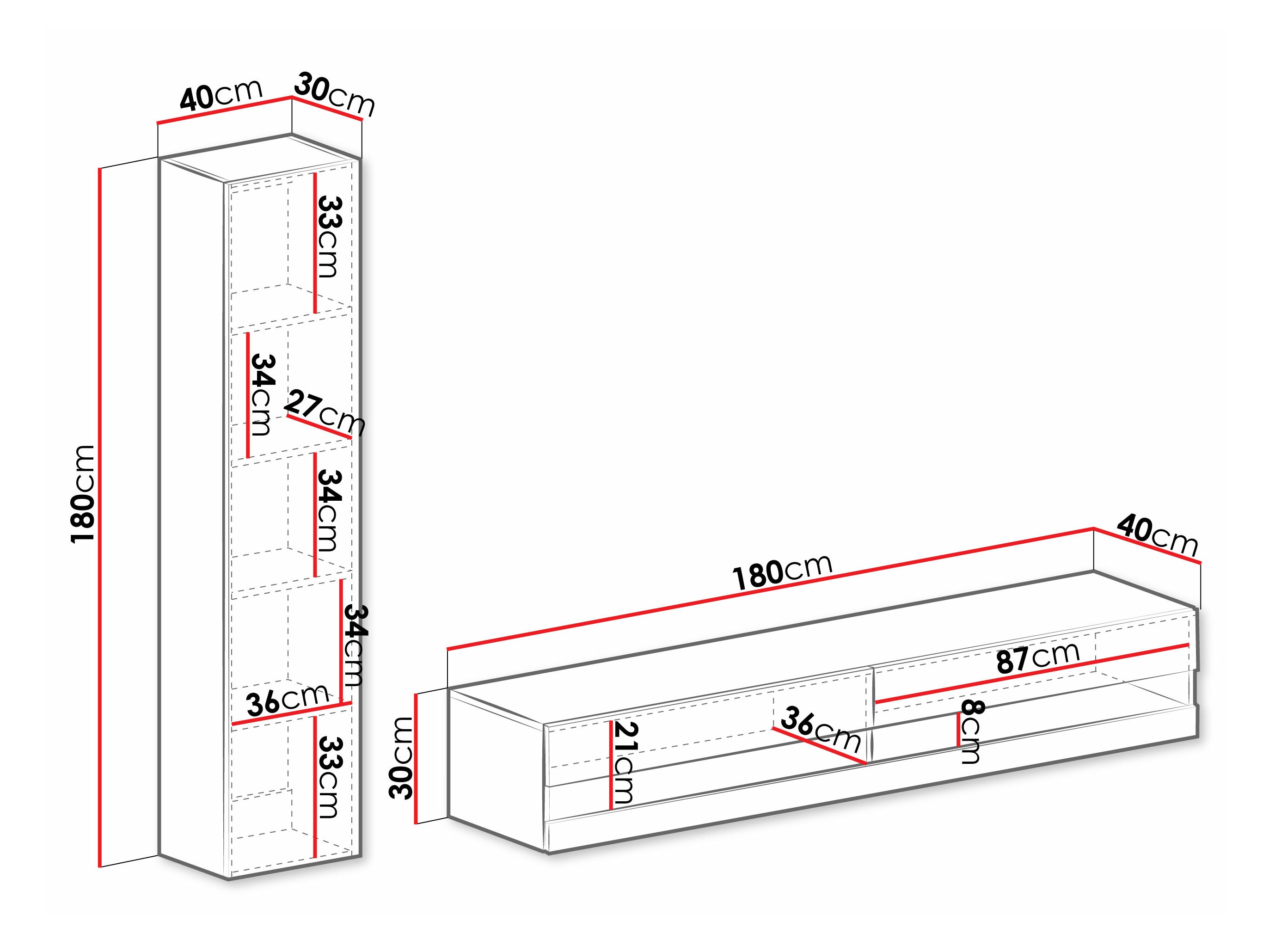 Conjunto de salón Vilrin VI (Negro + Negro brillante)